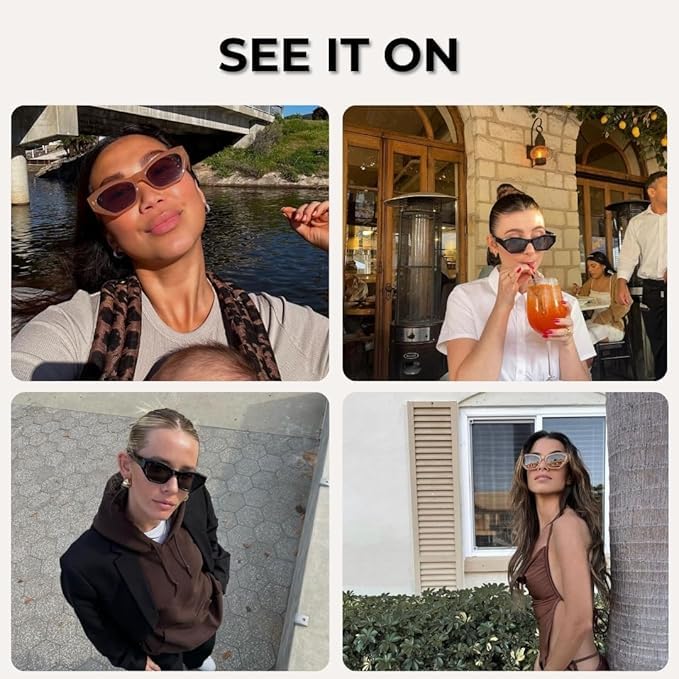 OWN THE TREND Trendy Sunglasses for Women - Sunglasses Womens with UV protection - Vintage Retro Oval Y2K Fashion Sun Glasses thumbnail 4