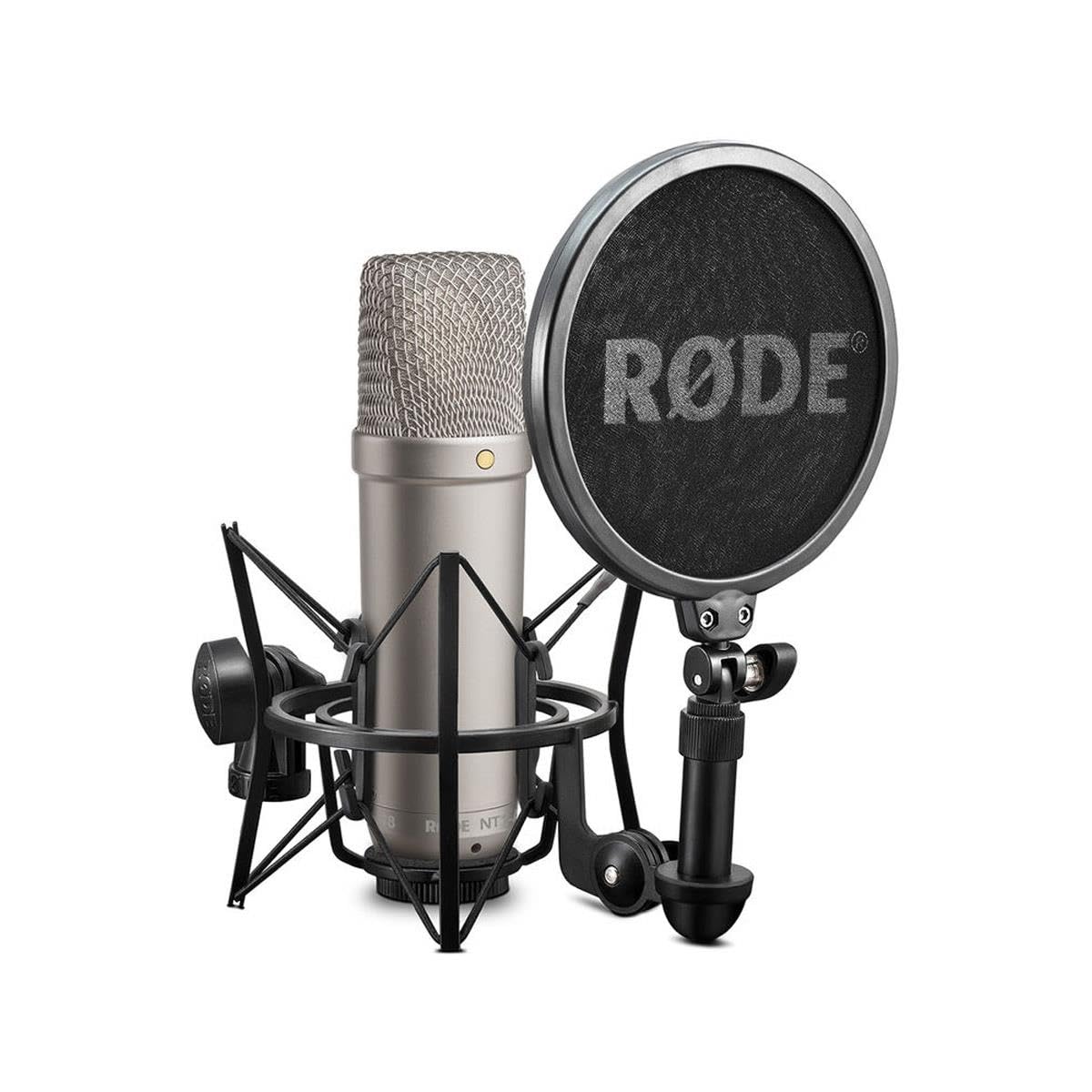RØDE NT1 5th Generation Large-diaphragm Studio Condenser Microphone with XLR and USB Outputs, Shock Mount and Pop Filter for Music Production, Vocal Recording and Podcasting (Black): NT1 3rd Gen Silver