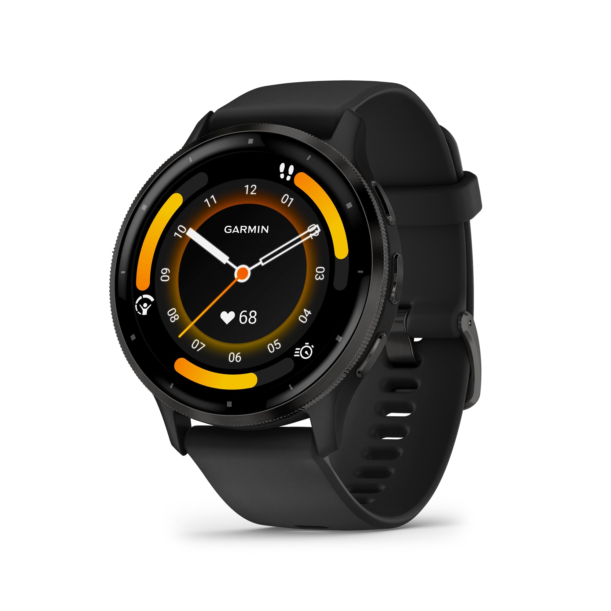 Garmin Venu 3S Running GPS Smartwatch with AMOLED Display, Advanced Health, Fitness Features, Up to 14 Day Battery Life with Signature Power Bundle | Slate with Pebble Gray Silicone Band