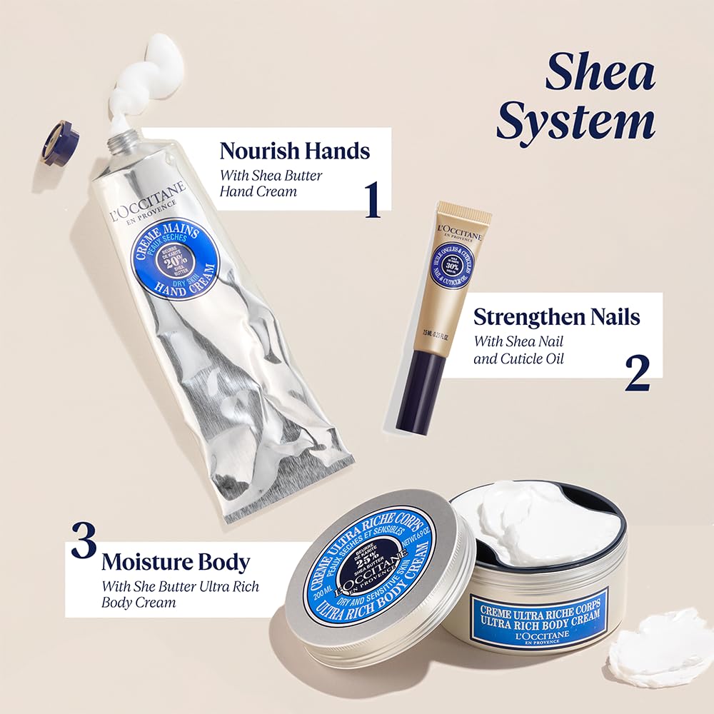 L’OCCITANE Shea Butter Hand Cream: Nourishes Very Dry Hands, Protects Skin, With 20% Organic Shea Butter, Vegan