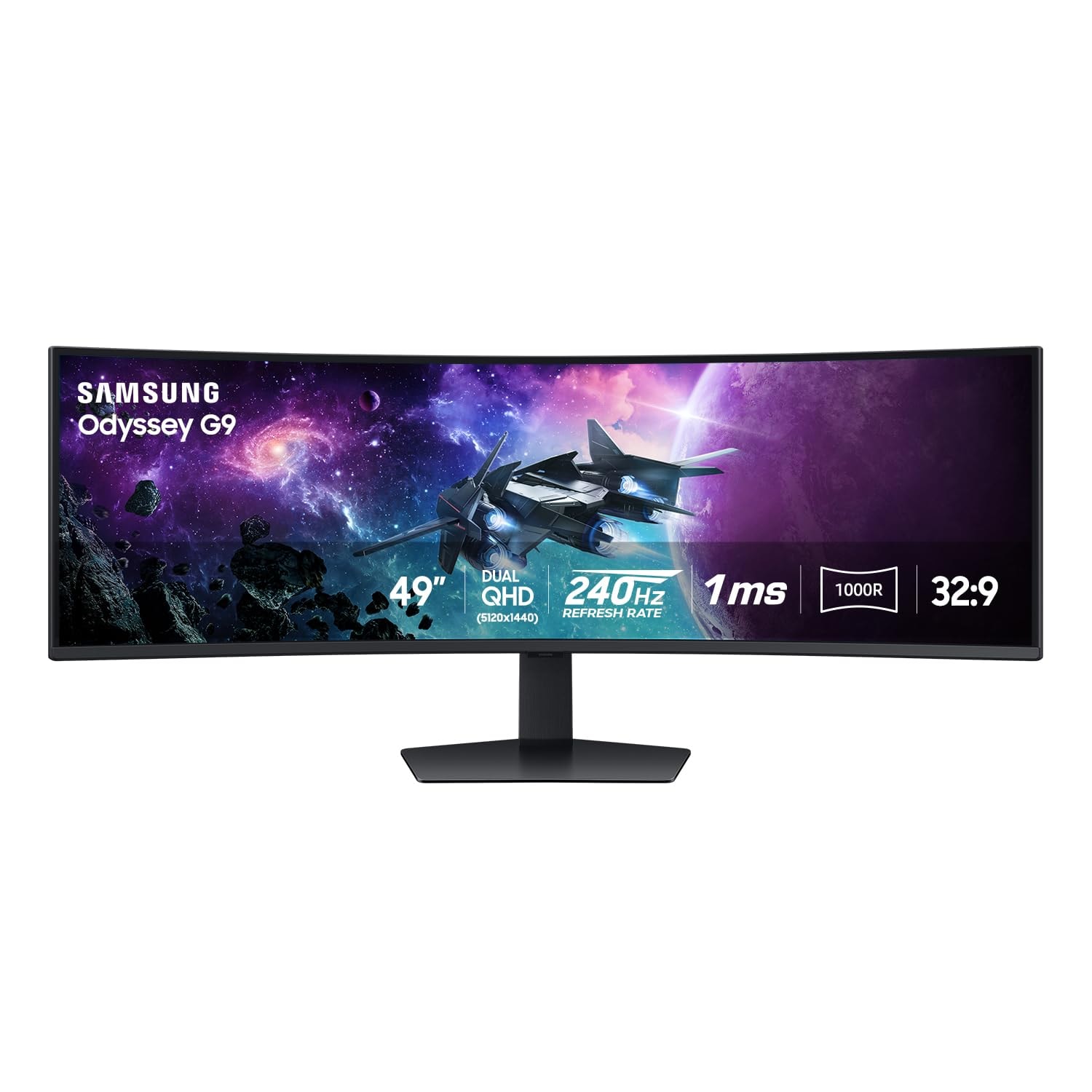 SAMSUNG 49” Odyssey G9 Series DQHD 1000R Curved Gaming Monitor, 1ms(GtG), VESA DisplayHDR 1000, 240Hz, AMD FreeSync Premium Pro, Height Adjustable Stand, Ultrawide Screen, LS49CG954ENXZA, 2024: DP Cable