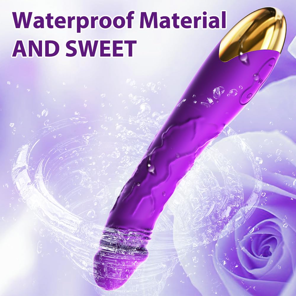 7.6 Inch Realistic Dildo Vibrator for Women，10 Powerful Vibration Modes for Clitoral and G-spot Stimulation, Waterproof Rose Adult Sex Toys for Women and Couples: Purple