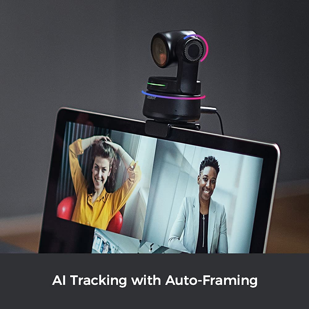 OBSBOT Tiny 2 Webcam 4K Voice Control PTZ, AI Tracking Multi-Mode & Auto Focus, Web Camera with 1/1.5" Sensor, Gesture Control, 60 FPS, HDR Light Correction, Webcam for PC, Streaming, Meeting, etc.: TINY 1080P