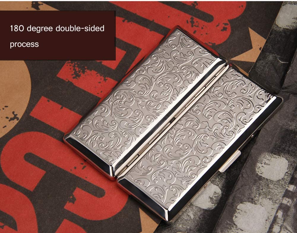 EEKUY Ultra-Thin Portable Cigarette Case - Holds 14 Cigarettes, Gold