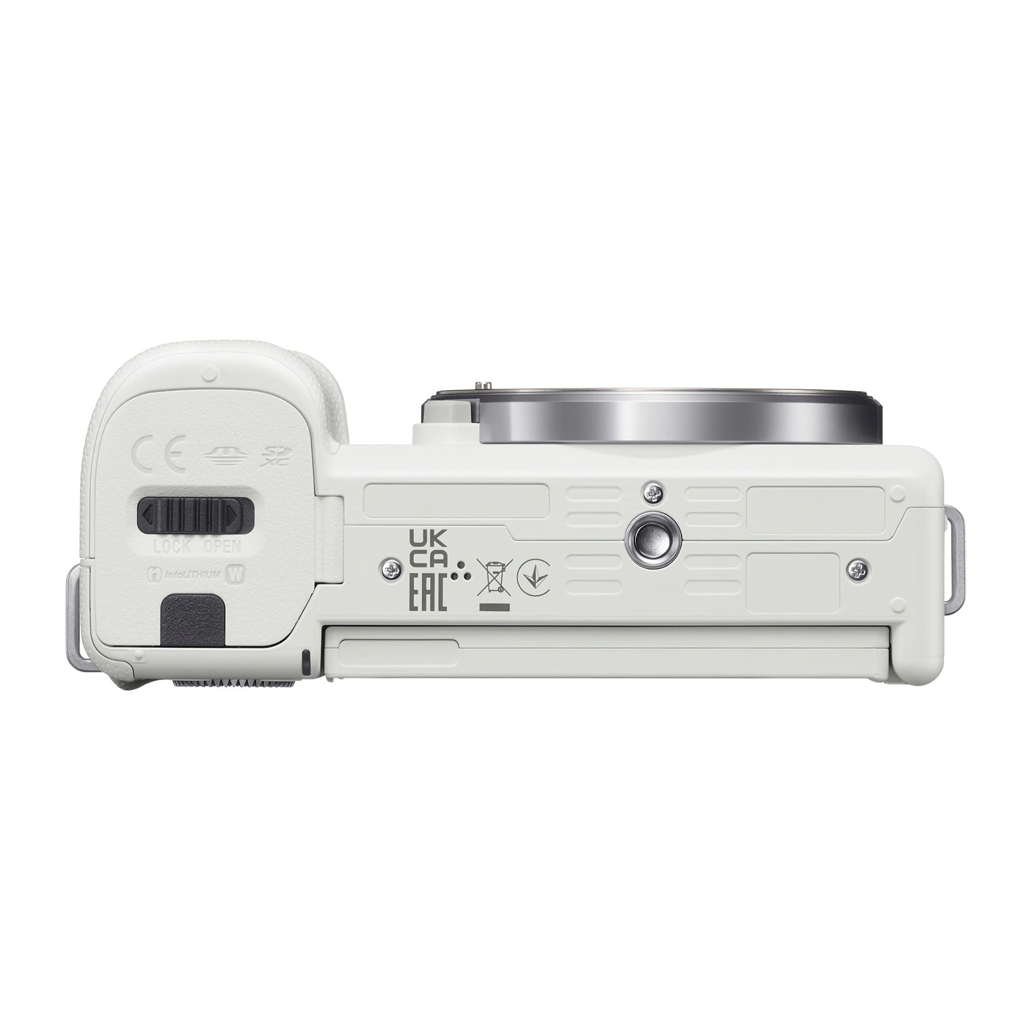 Sony Alpha ZV-E10 - APS-C Interchangeable Lens Mirrorless Vlog Camera Kit - Black: White Camera Only Base