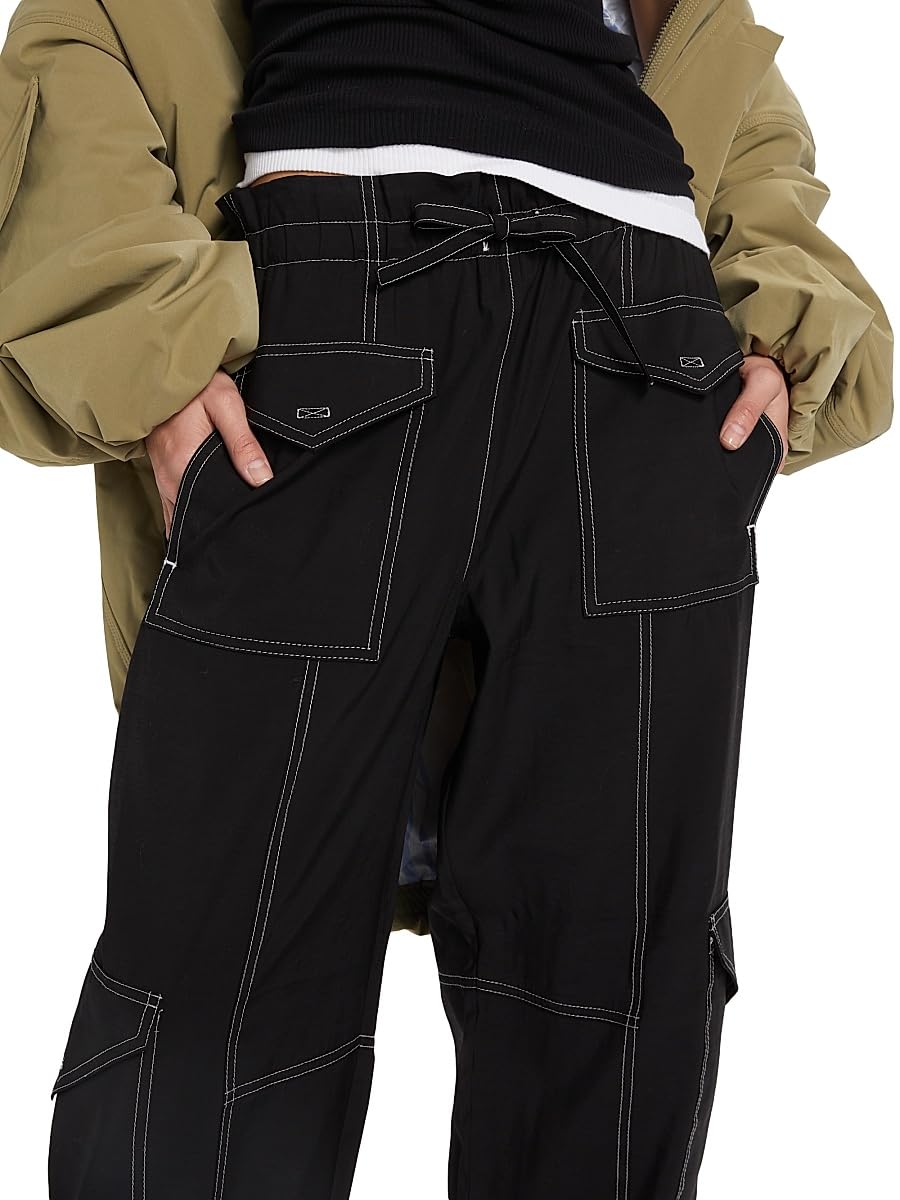 Ganni, Wide-Leg Drawstring Cargo Pants thumbnail 5
