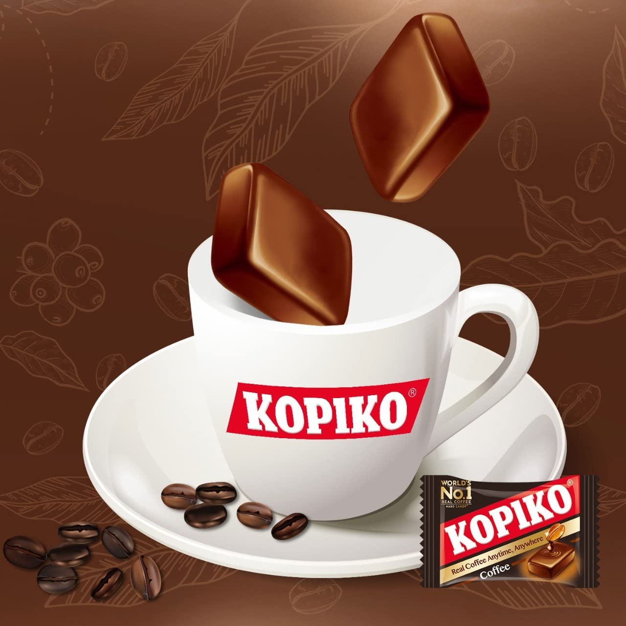 Kopiko Cappuccino Candy – Your Pocket Café Treat for Every Occasion – Hard Candy Made from Indonesia’s Real Coffee Extract (28.2oz Jar): Coffee &amp; Cappuccino 4.23 Ounce (Pack of 2)