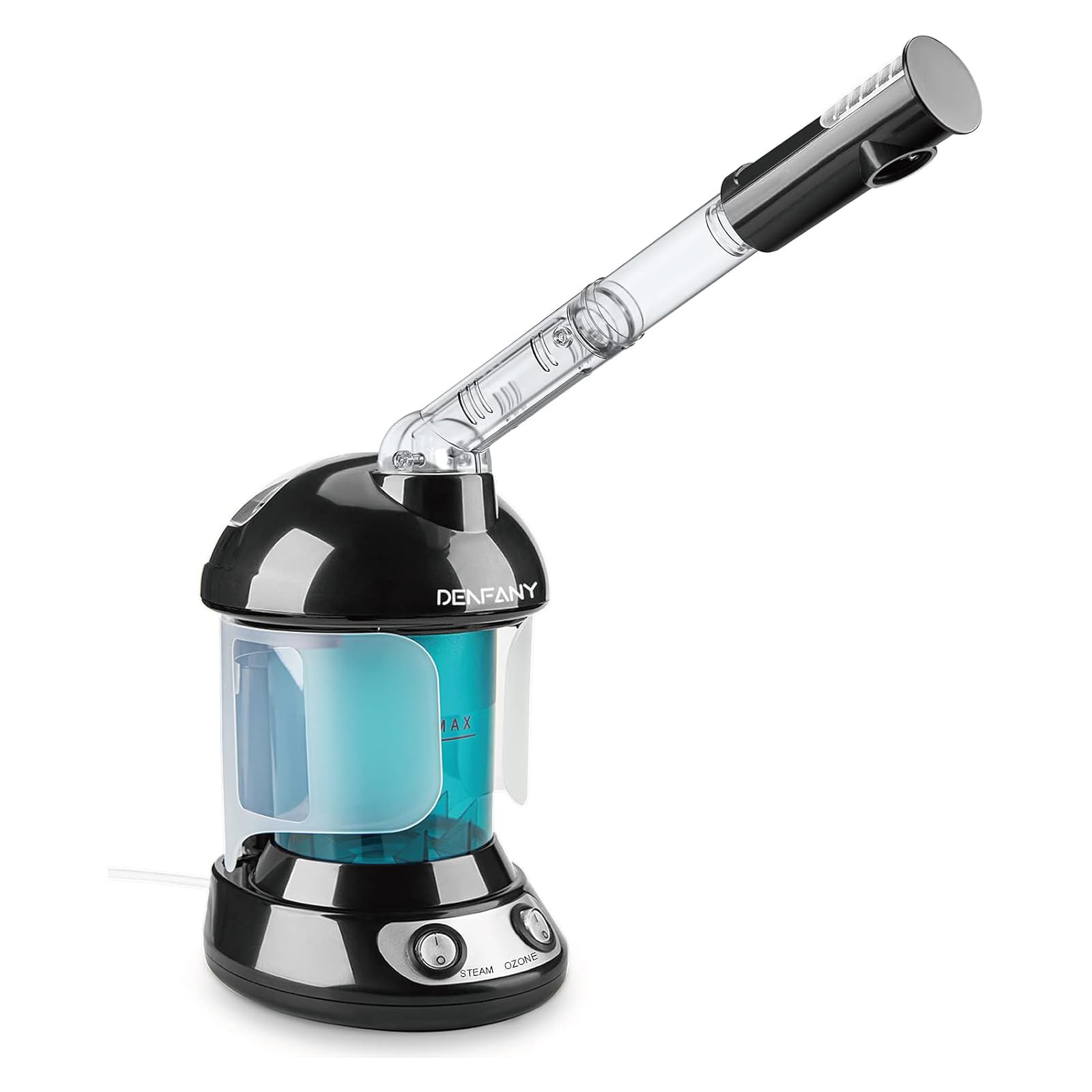 Facial Steamer - DENFANY Nano Ionic Face Steamer with Extendable 360° Rotating Arm - Portable Facial Steamer for Personal Care at Home or Salon ()