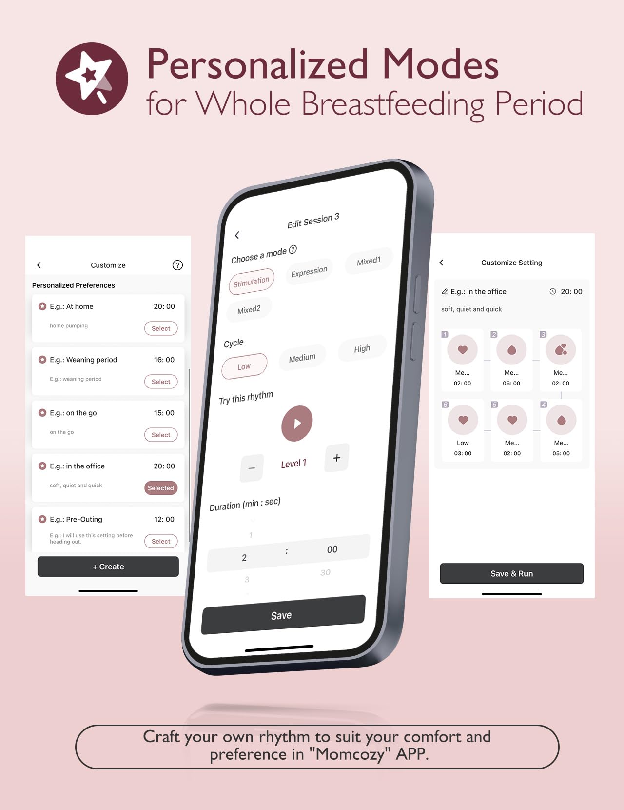 Momcozy Breast Pump Hands Free Upgraded Mobile Flow | M9, App Discreet Control with Personalized Multi-Modes & 15 Levels, Wearable Breast Pump 24mm, 2 Pack Cozy Red