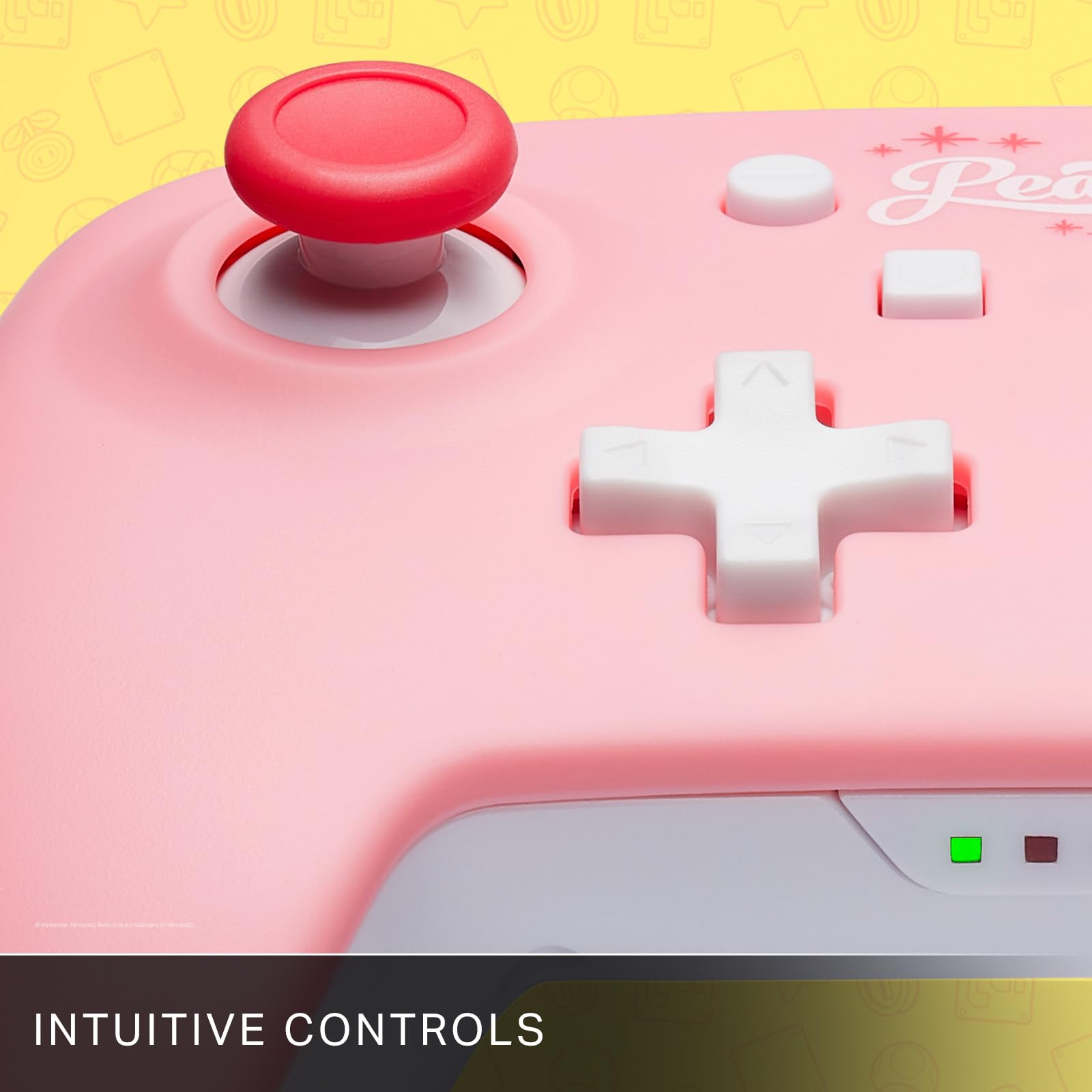 PowerA Wireless Nintendo Switch Controller - Pikachu Ecstatic, AA Battery Powered (Battery Included), Nintendo Switch Pro Controller, Mappable Gaming Buttons, Officially Licensed by Nintendo: Princess Peach With Motion