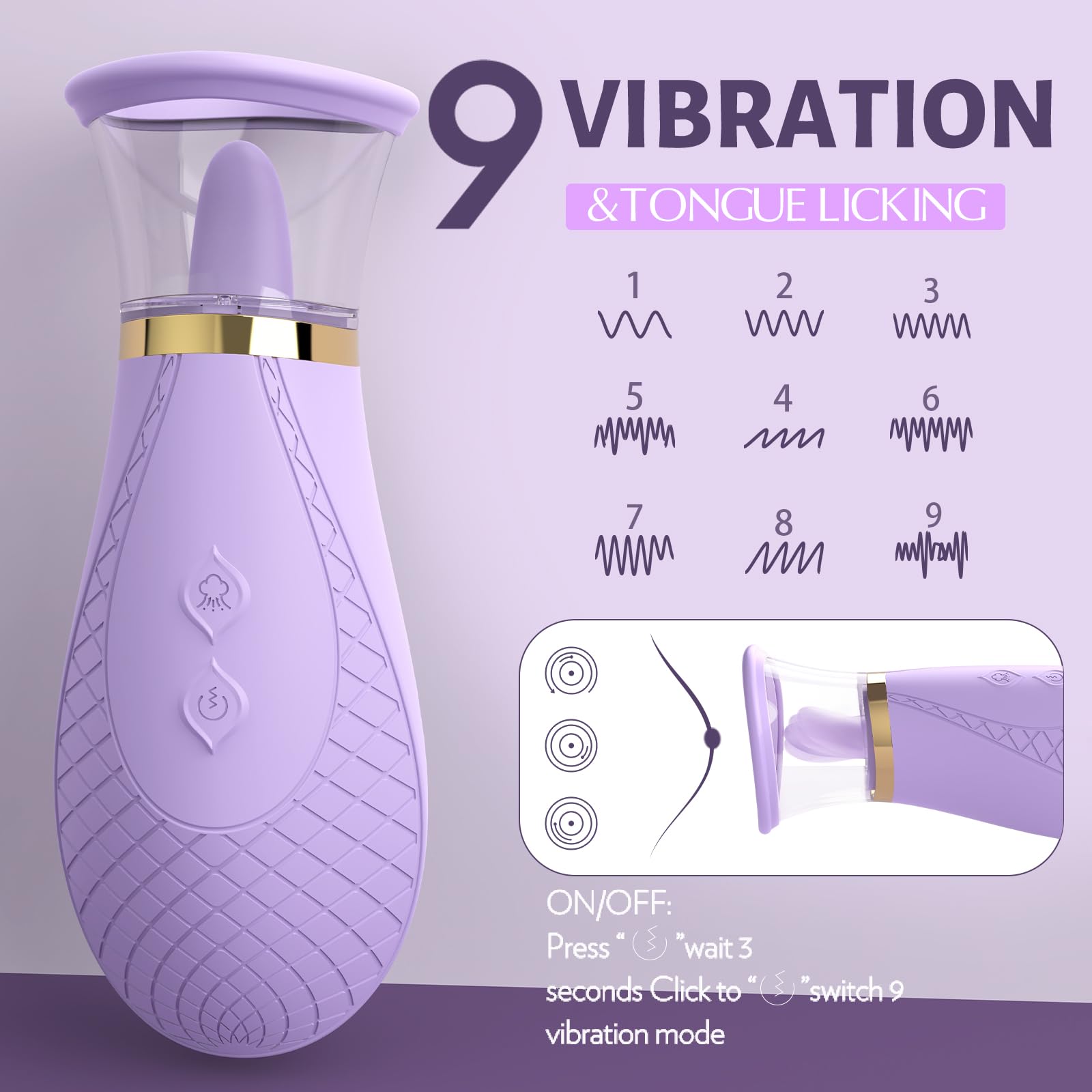 Jesbenna Clitoral Sucking Vibrator Sex Toys, 3 Sucking 9 Licking Modes Nipples Clit Sucker for Quick Orgasm, Tongue Vibrators Adult Toys for Women Couples,  (S337): Jesbena Clitoral Sucking Vibrator Sex Toys, 3 Sucking 9 Licking Modes Nipples Clit Sucker for Quick Orgasm, Tongue Vibrators Adult Toys for Women Couples (Graceful Violet)