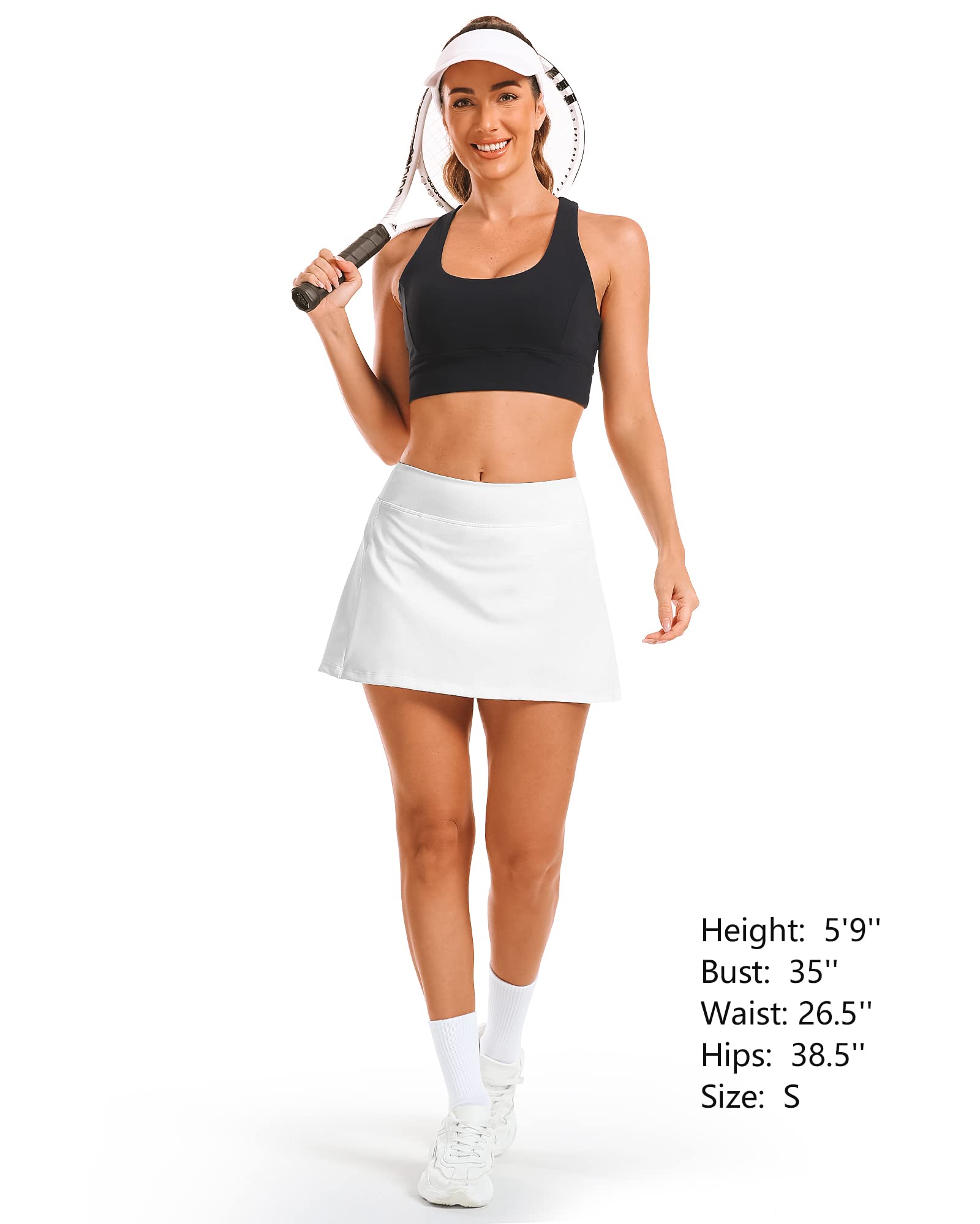Stelle Women's Tennis Golf Skirts High Waisted with Pockets Inner Shorts for Athletic Skorts Sports Running Pickleball thumbnail 5