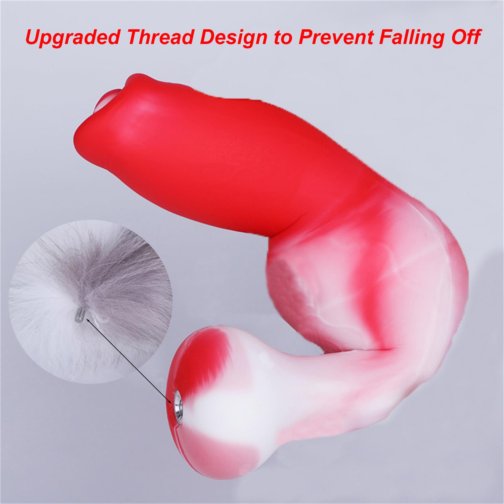 Youhitec Anal Sex Toy Silicone Dildo with Tail - Realistic Anal Dildo Butt Plug with Big Knot, Soft G Spot Dildo Huge Prostate Dildo Anal Dilator for Women/Men - 7.28in thumbnail 6