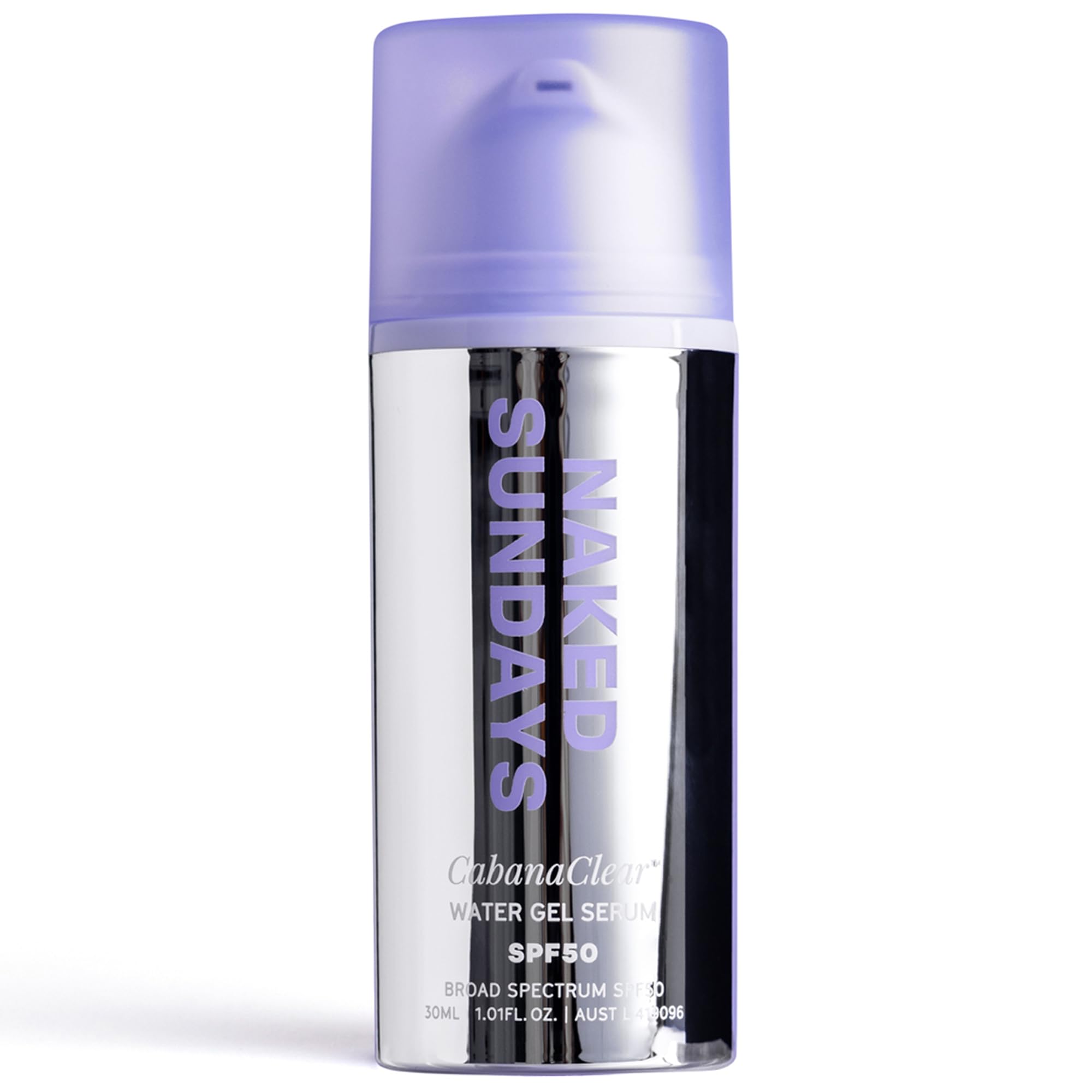 Naked Sundays CabanaClear SPF 50 Water Gel Serum - Invisible Daily Lightweight & Hydrating Sunscreen with Hyaluronic Acid, Broad Spectrum, Oil-Free, Silicone Free, Fragrance-Free for All Skin Types: 1.01 Fl Oz (Pack of 1)