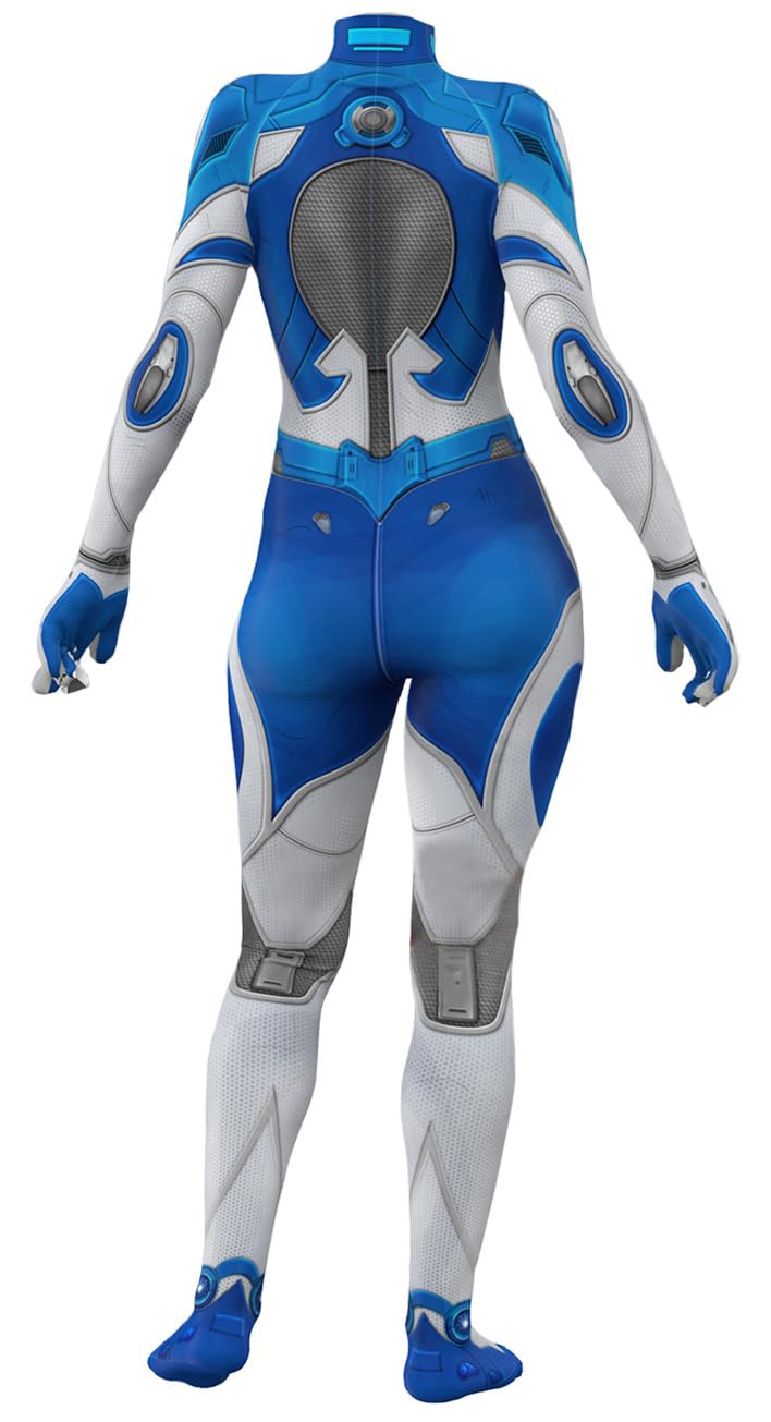 Yragemz Women Invisible Cosplay 3D Jumpsuit Anime Susan Storm Richards Invisible Costume Bodysuit for Halloween: White Small