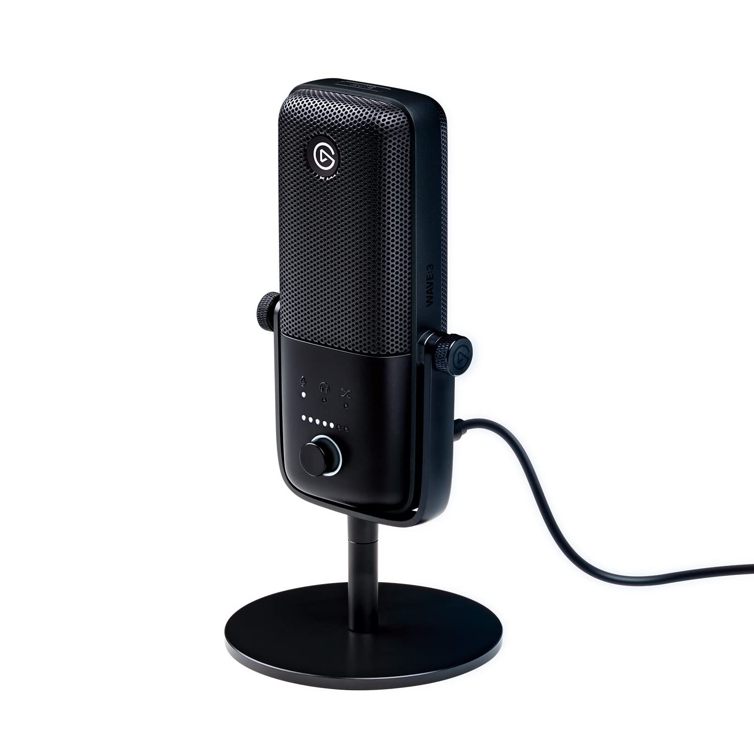 Elgato Wave:3 - Premium Studio Quality USB Condenser Microphone for Streaming, Podcast, Gaming and Home Office, Free Mixer Software, Sound Effect Plugins, Anti-Distortion, Plug ’n Play, for Mac, PC: Black Microphone