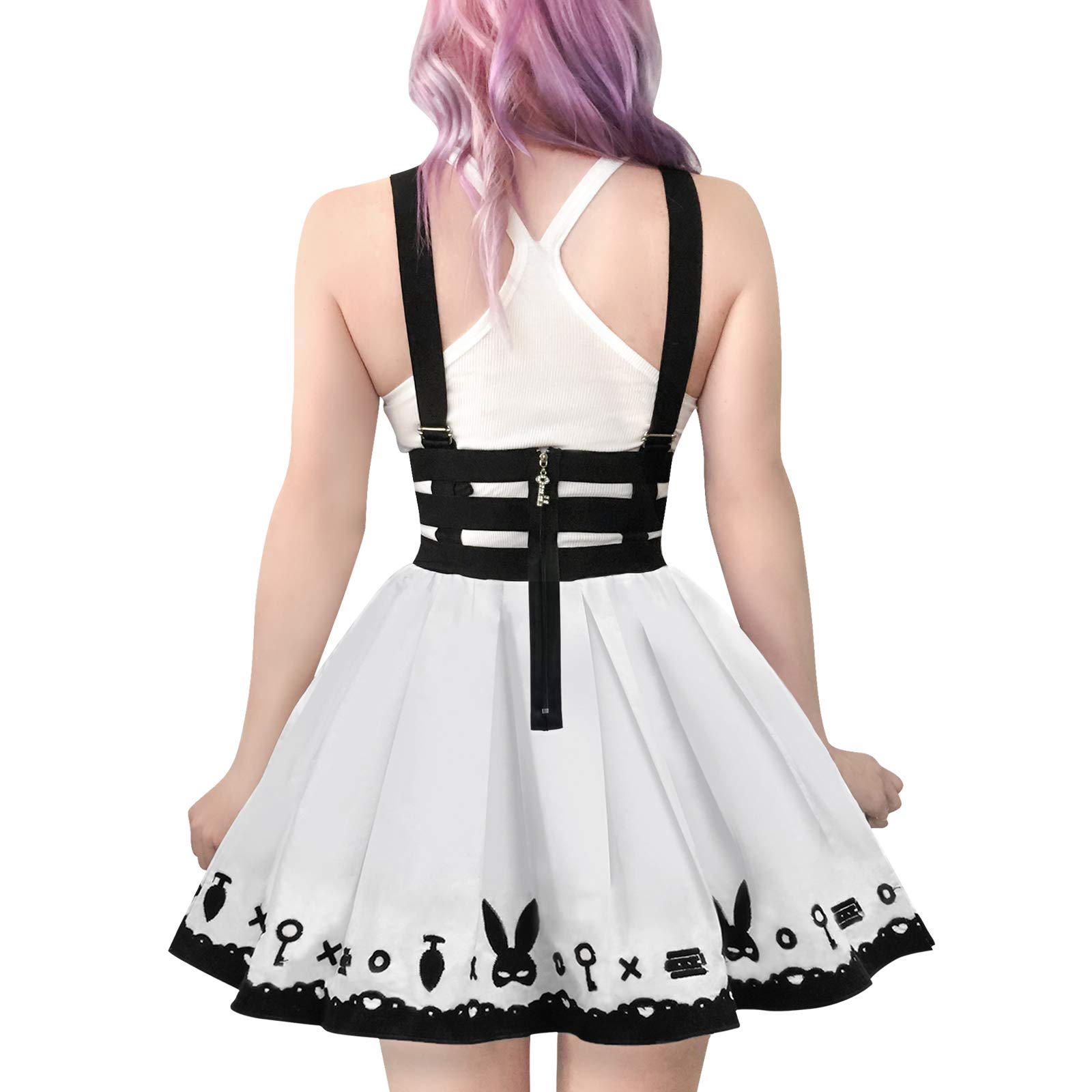 Littleforbig Overall Skirt Romper - Bunny Overall Skirt: Black Small