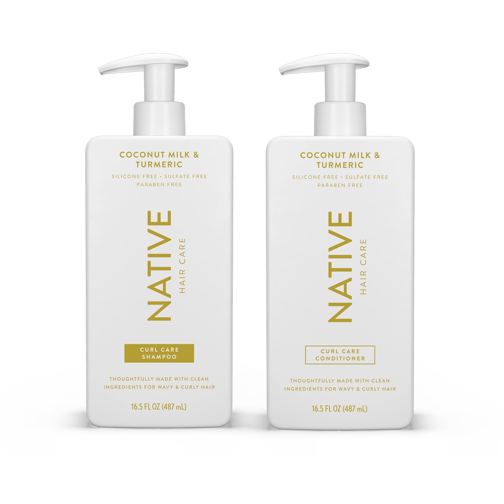 Native Vanilla & Cactus Flower Shampoo and Conditioner Contain Naturally Derived Ingredients |All Hair Type Color & Treated, Fine to Dry Damaged, Sulfate & Dye Free - 2-Pack: Coconut &amp; Tumeric