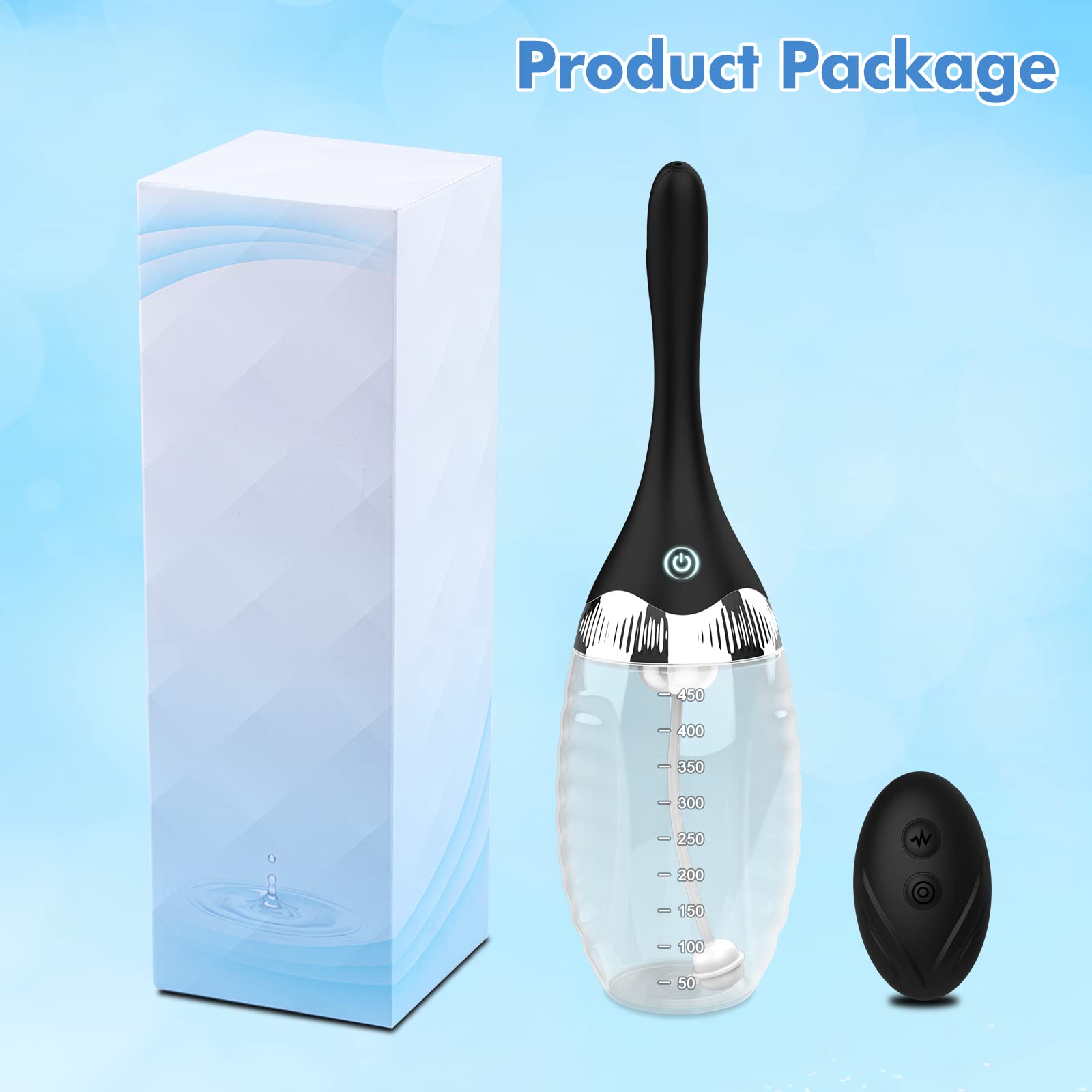 Automatic Electric Enema Bulb with 3 Speeds, Silicone Enema Anal Douche Cleaner for Men Women Colon Cleansing, Remote Control Reusable Enema Kit Cleaner Anti-Backflow Douche for Easy Cleaning 15oz: Automatic Electric Enema Bulb with 3 Speeds, Silicone Enema Anal Douche Cleaner for Men Women Colon Cleansing, Remote Control Reusable Enema Kit Cleaner Anti-Backflow Douche for Easy Cleaning 15oz
