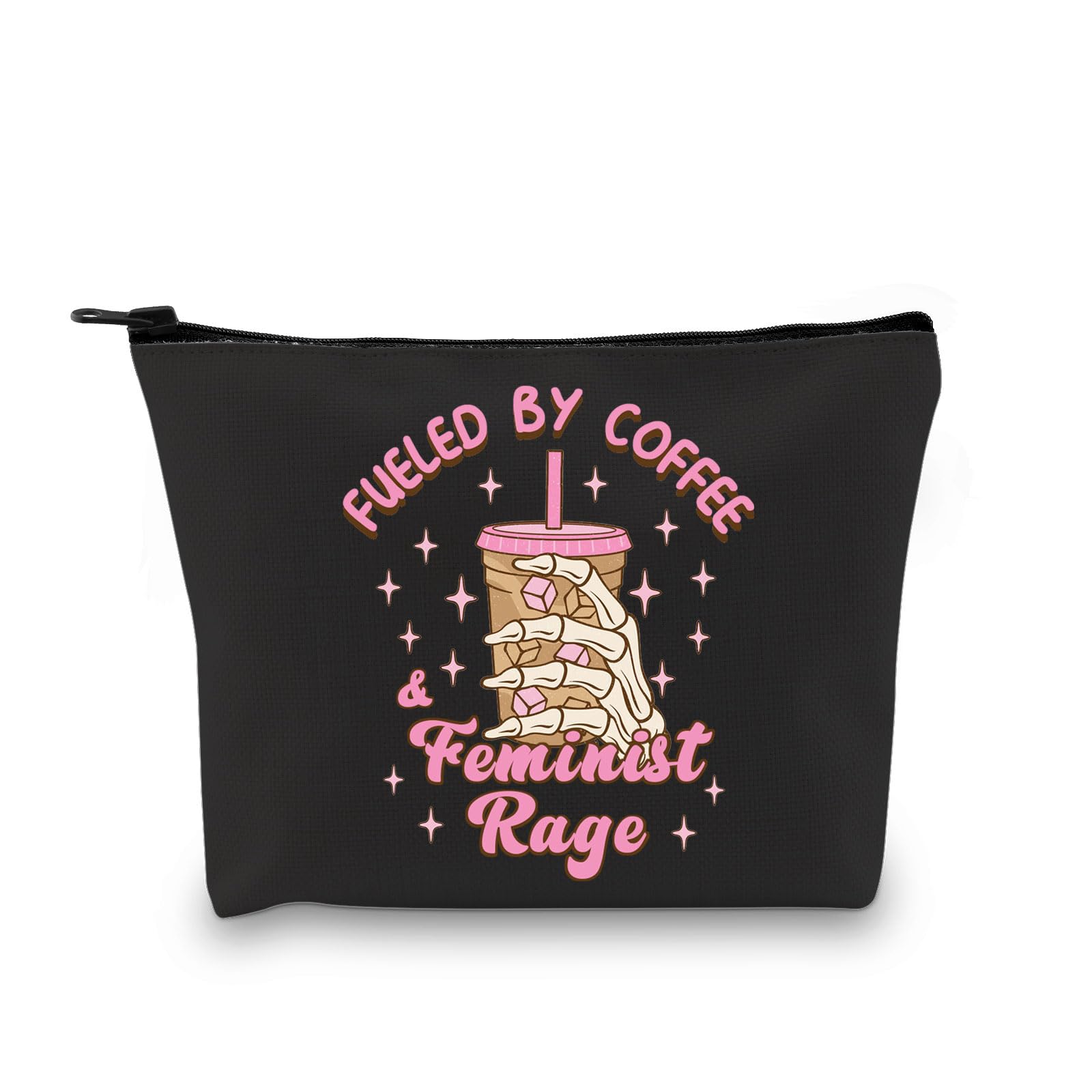 G2TUP Feminist Gift Fueled By Coffee And Feminist Rage Makeup Bag Feminism Cosmetic Bag Smash The Patriarchy Merch () thumbnail 1