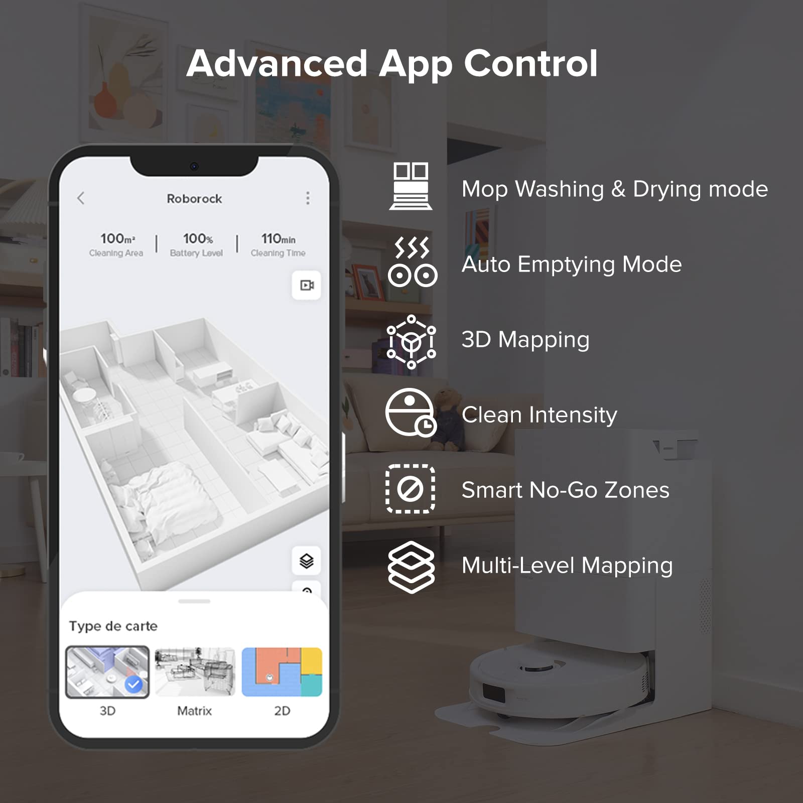 roborock Q Revo Robot Vacuum and Mop, Auto-Drying, Auto Mop Washing, Dual Spinning Mops, Auto Mop Lifting, Self-Refilling, Self-Emptying, Reactive Tech Obstacle Avoidance, 5500Pa Suction, White