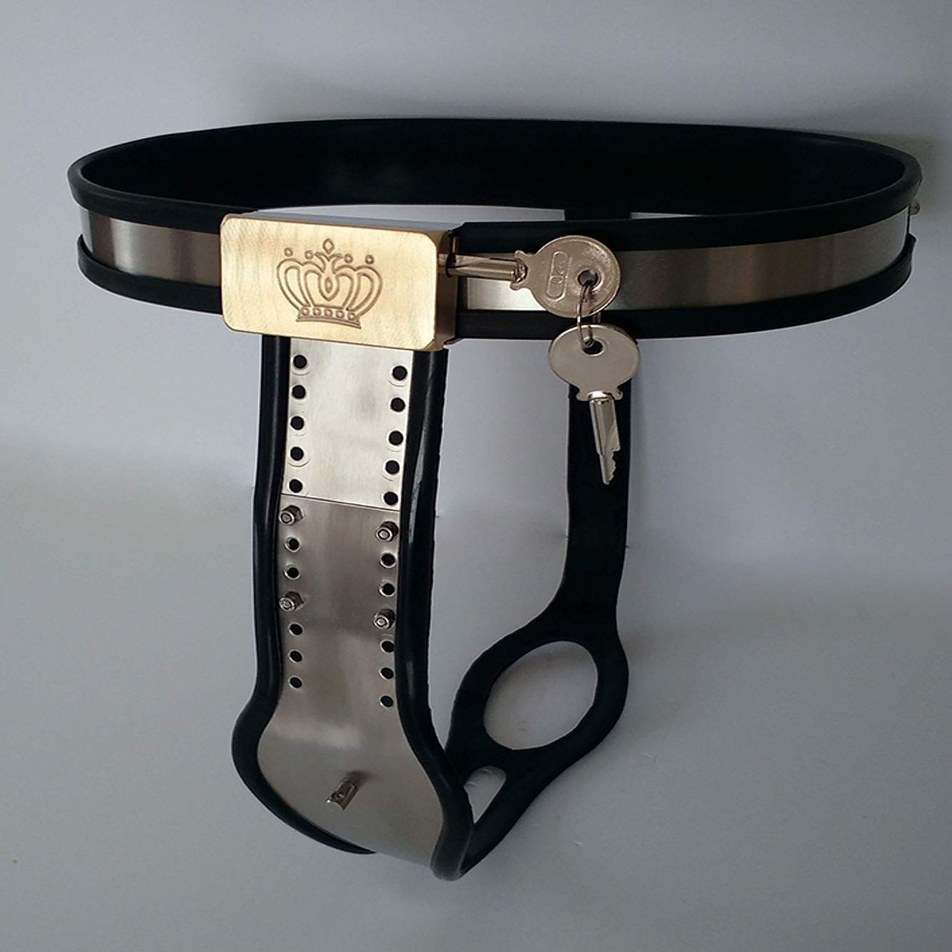 Chastity Belt Woman Chastity Chastity Belt with Vagina Anal 2 Plug Stainless Steel Sex Toys for Women BDSM Set Bondage Fetish Slave Lingerie Sex Toys 60-150cm,130/140cm(51/55in)