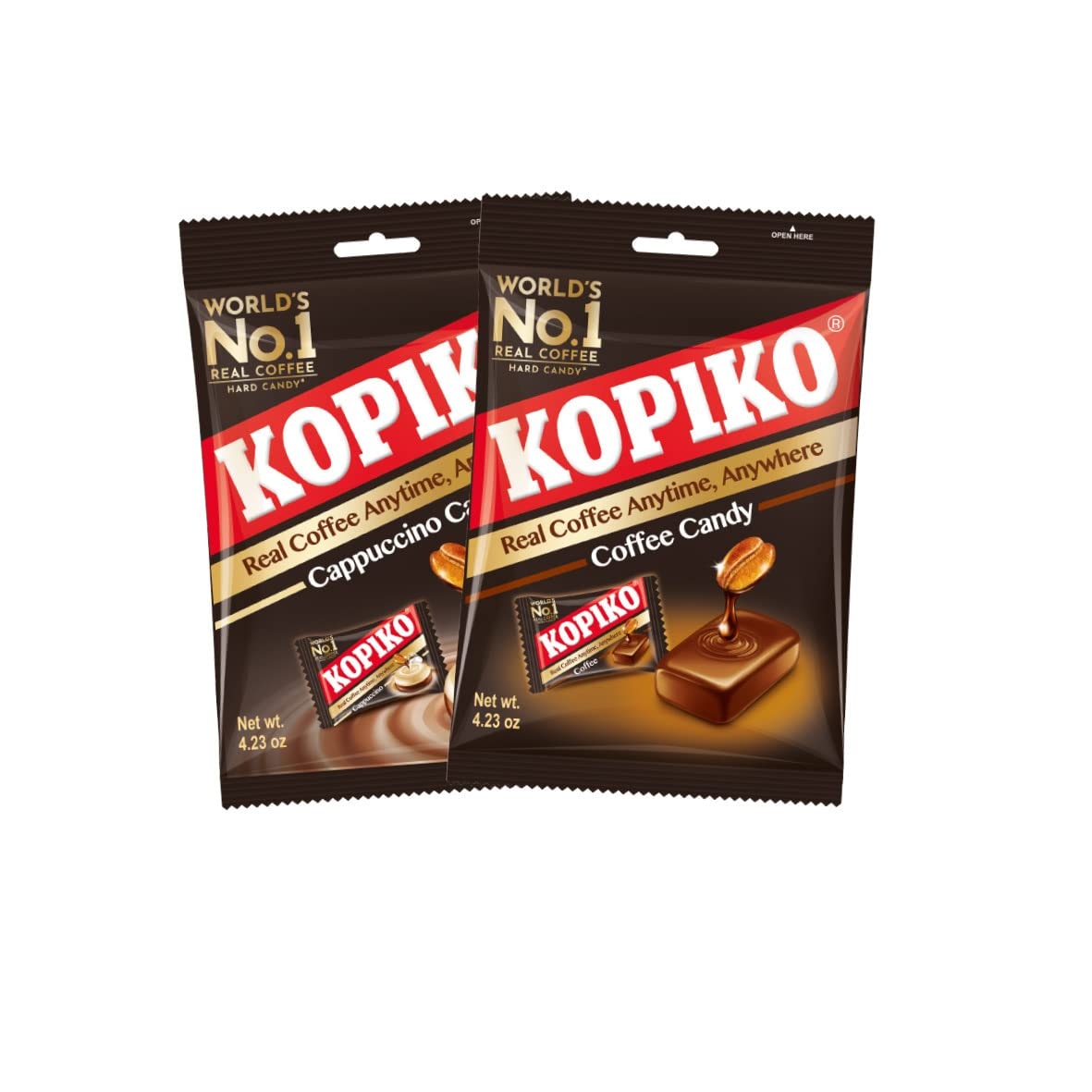 Kopiko Coffee Candy (800 gr) – Pocket Coffee Candies Made of Indonesia Coffee Beans Contains Real Coffee Extract for Better Taste – World’s Best Coffee Candy (Cappuccino): Coffee &amp; Cappuccino 4.23 Ounce (Pack of 2)