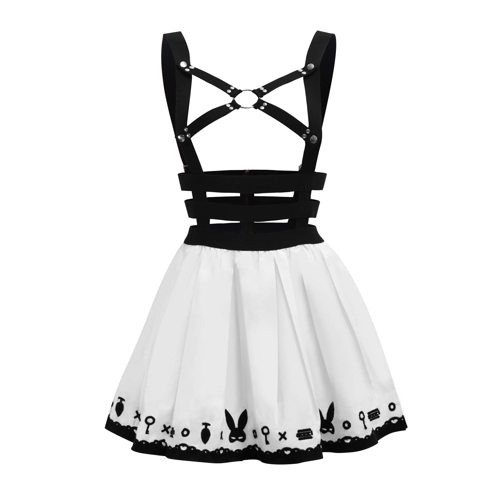 Littleforbig Overall Skirt Romper - Bunny Overall Skirt: Black Small