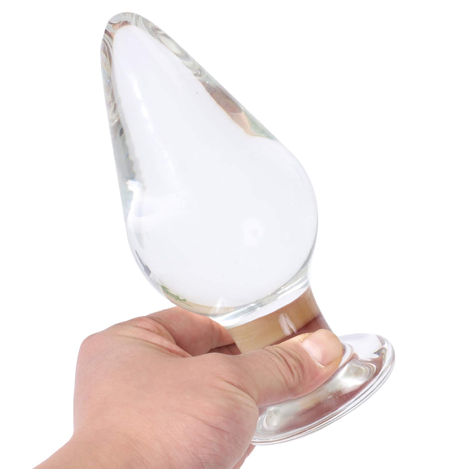 Epichao Huge Head Glass Butt Plug Crystal Anal Plug Bum Plug Bomb Plug Anal Trainer Anal Expander Training Sex Toy (): 2.95"
