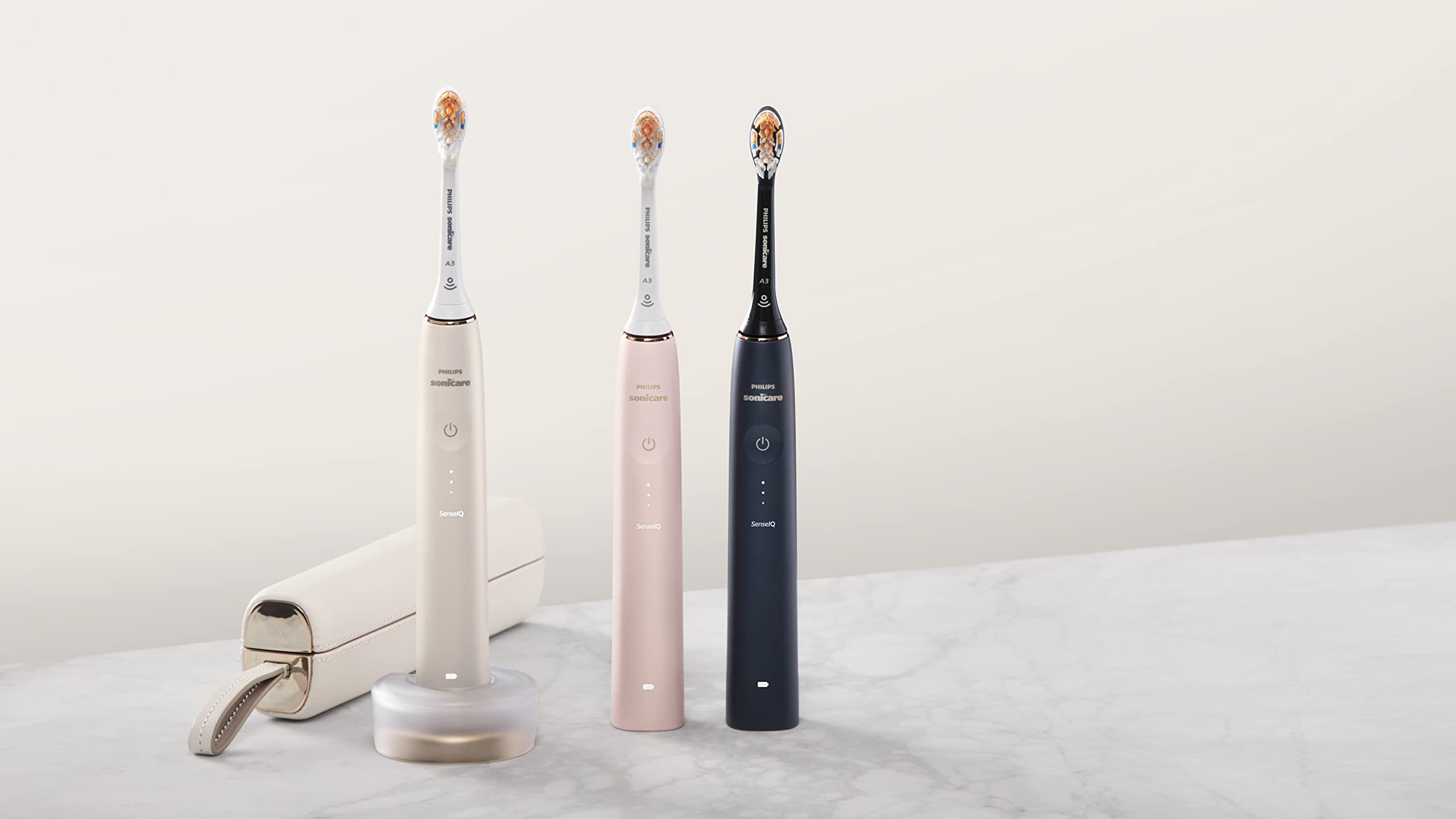 Philips Sonicare 9900 Prestige Rechargeable Electric Power Toothbrush with SenseIQ, Champagne, HX9990/11: 1 Count (Pack of 1) Champagne