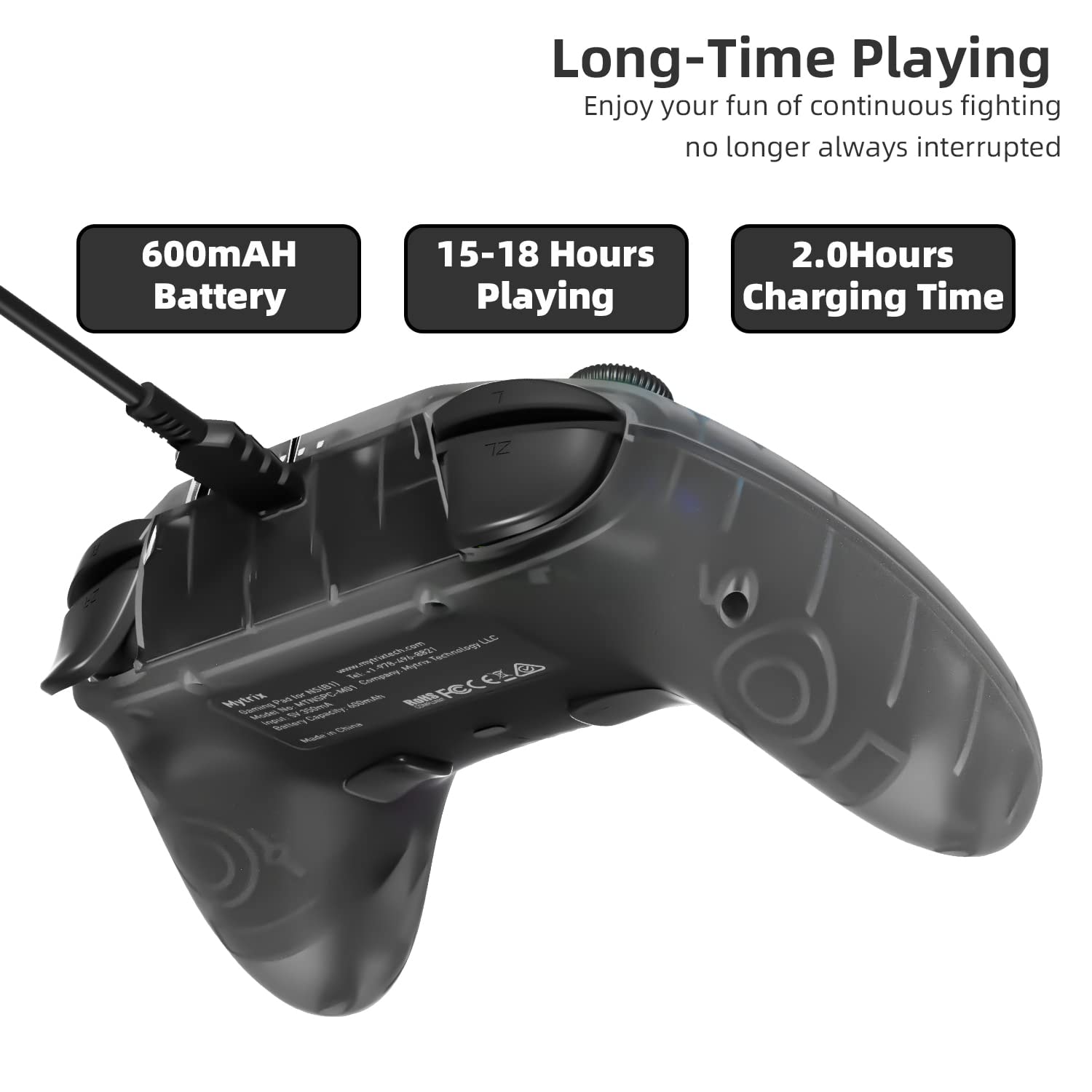 Mytrix Wireless Pro Controllers for Nintendo Switch, Windows PC iOS Android Steam/Steam Deck,  Bluetooth Controller with Programmable, Headphone Jack, Adjustable LED Light/Turbo/Vibration - Image 6