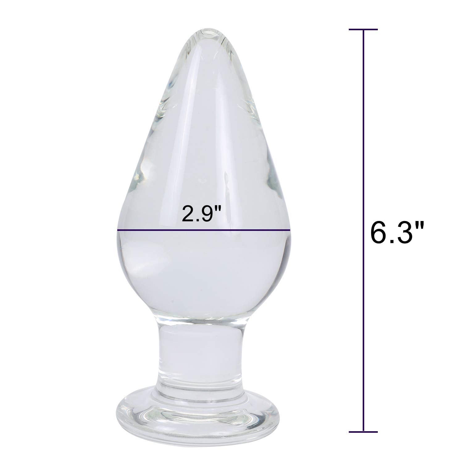Epichao Huge Head Glass Butt Plug Crystal Anal Plug Bum Plug Bomb Plug Anal Trainer Anal Expander Training Sex Toy (): 2.95"
