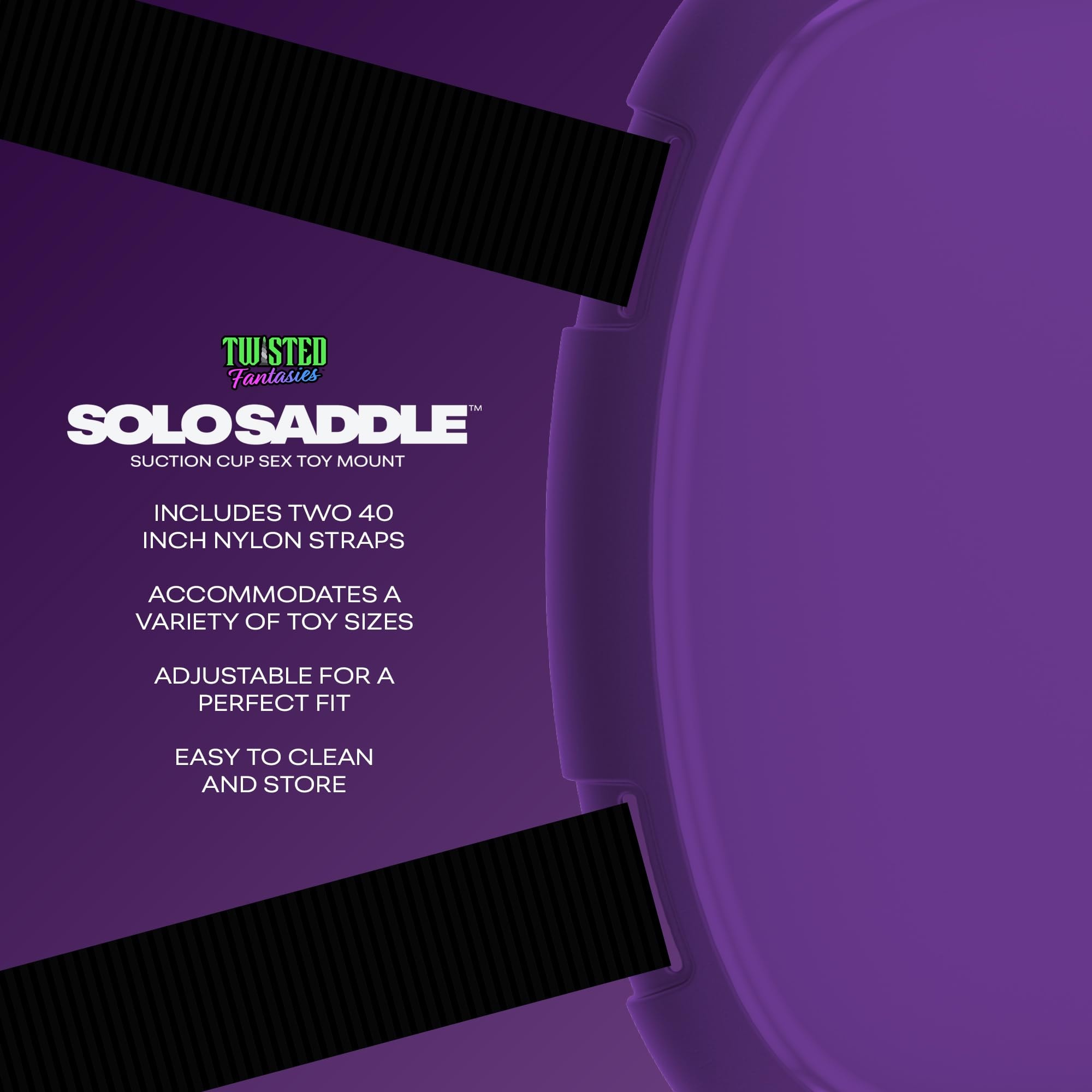 Twisted Fantasies Solo Saddle - Suction Cup Dildo Mount – Strap on a Pillow or Towel, Sex Chair Swing, Dildo Holder, Platform Base for Adult Sex Toys - - Image 3