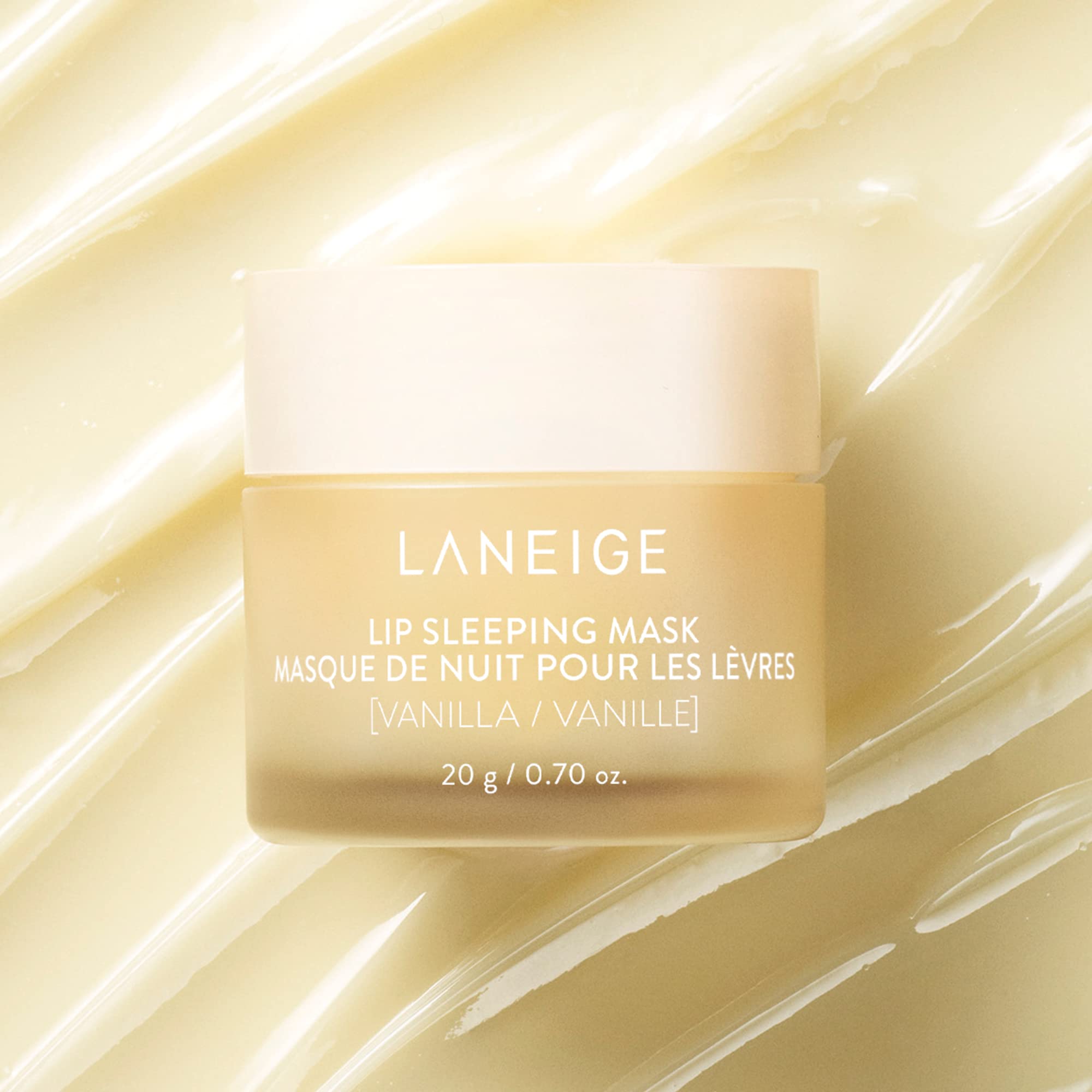 LANEIGE Lip Sleeping Mask: Nourishing Overnight Lip Treatment with Vitamin C, Shea & Murumuru Butter for Hydrating Dry, Flaky Lips: Vanilla