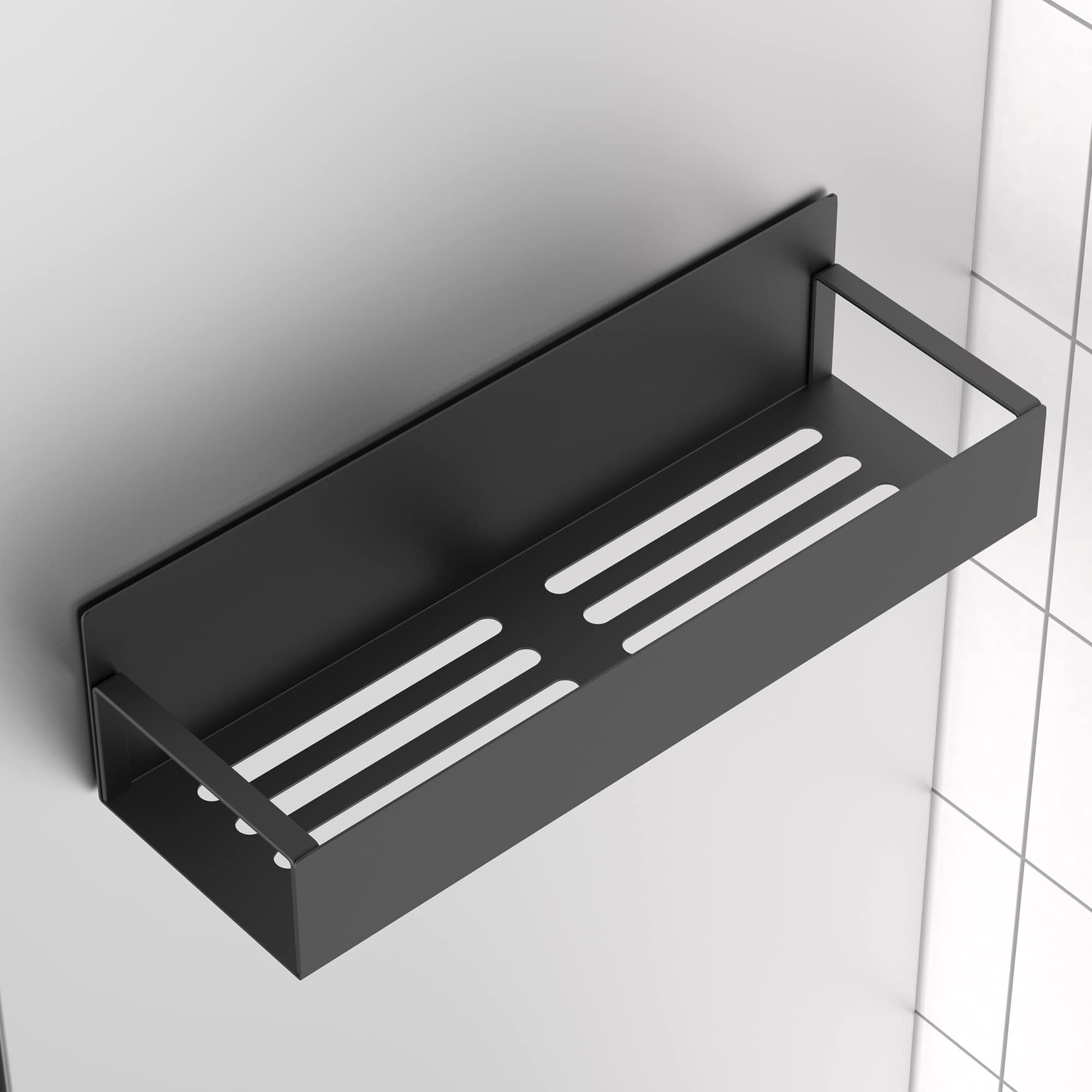 HuggieGems 6 Pack Magnetic Spice Storage Rack Organizer for Refrigerator and Oven, Red Fridge Organizers and Storage: 2 Pack Black