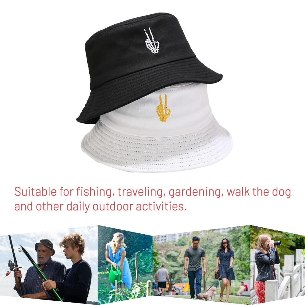 Cotton Bucket Hat for Women Men Summer Travel Sun Beach Bucket Cap, Unisex Outdoor Fisherman Hat
