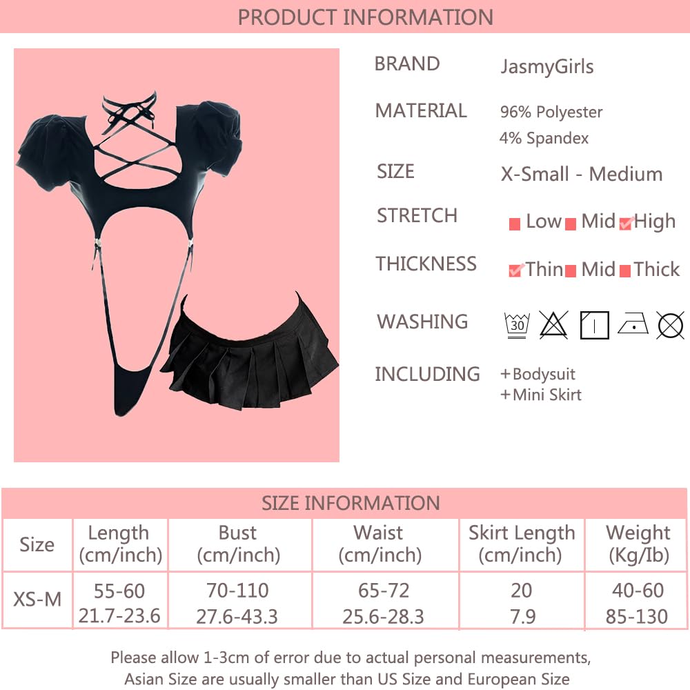 JasmyGirls Cosplay Lingerie Anime Costume Sexy Cutout Bodysuit Cute Mini Skirt Kawaii Top Lolita Underwear Japanese Swimsuit