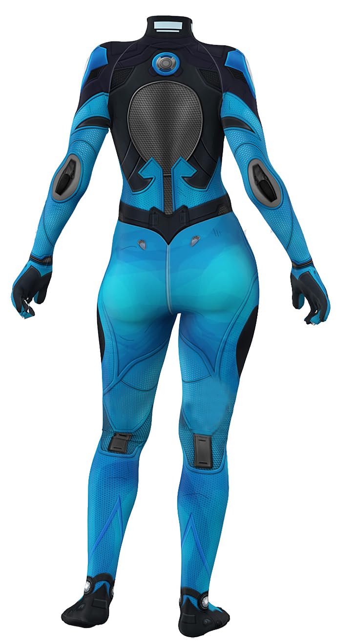Yragemz Women Invisible Cosplay 3D Jumpsuit Anime Susan Storm Richards Invisible Costume Bodysuit for Halloween