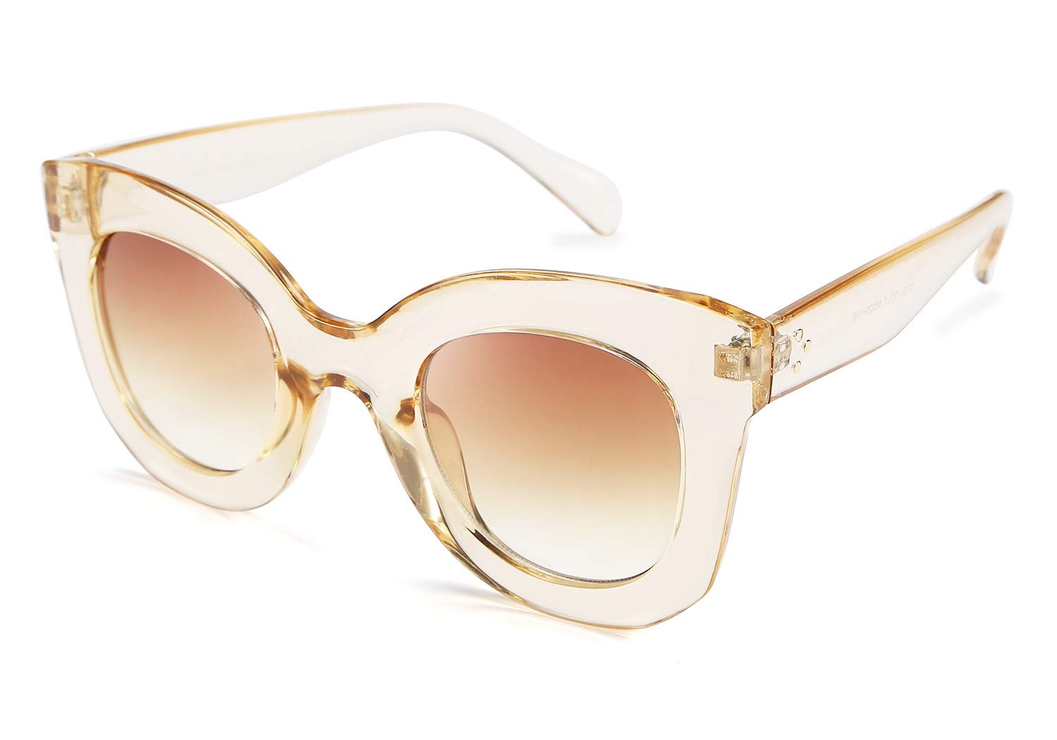 FEISEDY Retro Oversized Square Horn Sunglasses Semi Cat Eye Butterfly Glass Big Thick Bold Frame B2572 thumbnail 1