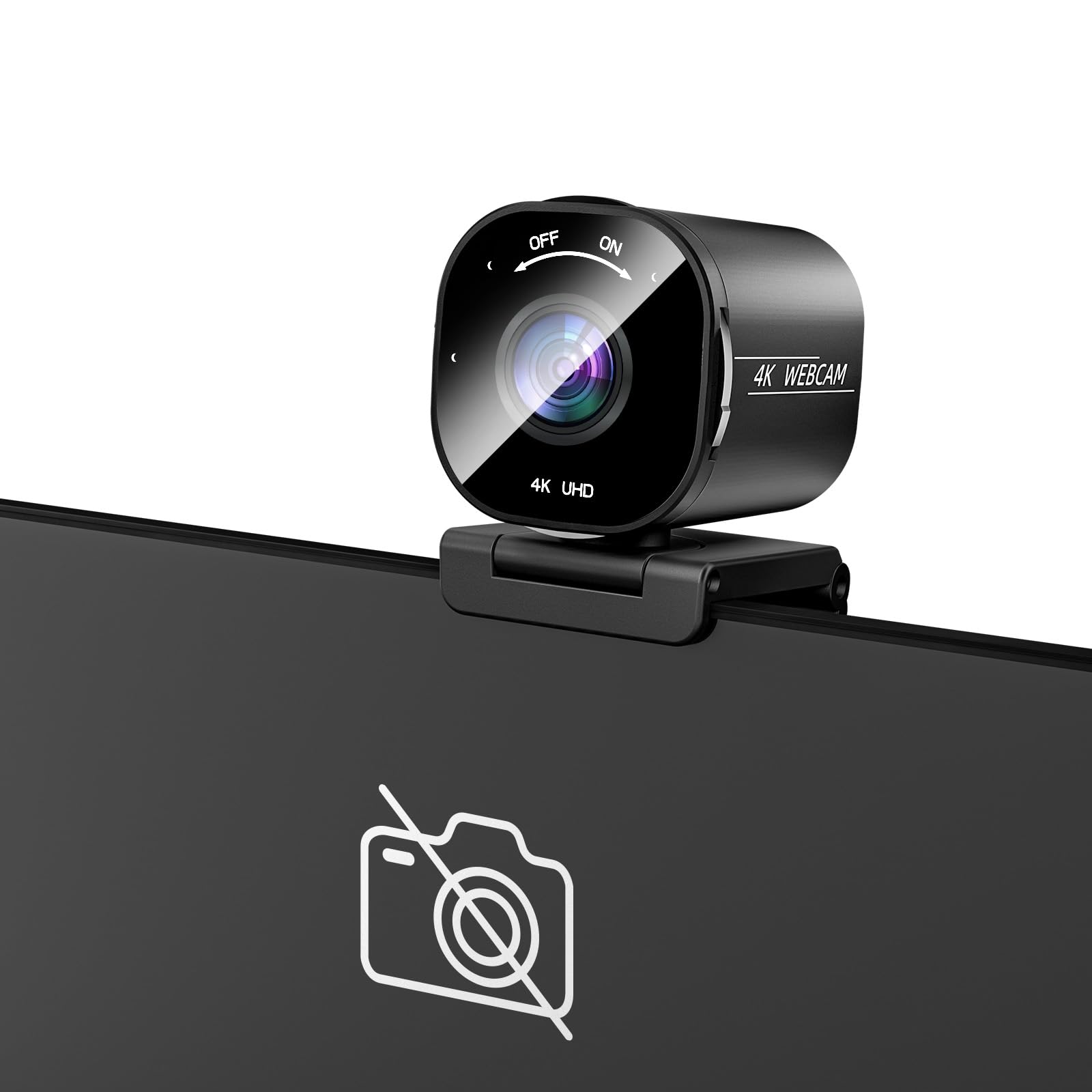 Nisheng 4K Webcam, Streaming Camera for PC with 2 Noise-Canceling Microphones, USB Webcam for Laptop, Built-in Privacy Cover, Plug & Play Camera for Zoom, Teams, Streaming, and Gaming Recording
