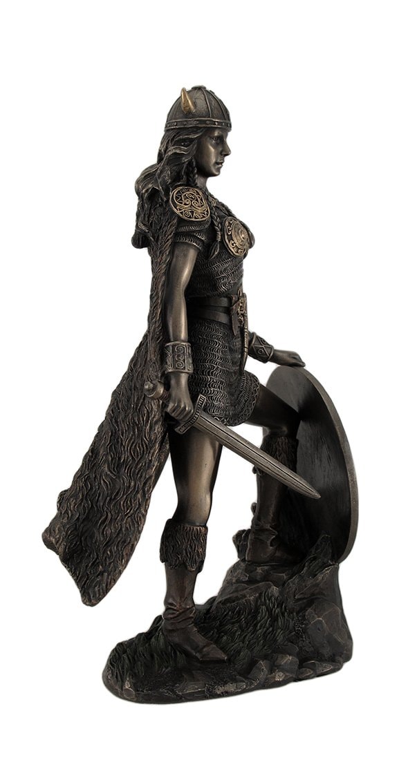 Veronese Design Viking Shieldmaiden Bronze Finished Statue Norse Mythology
