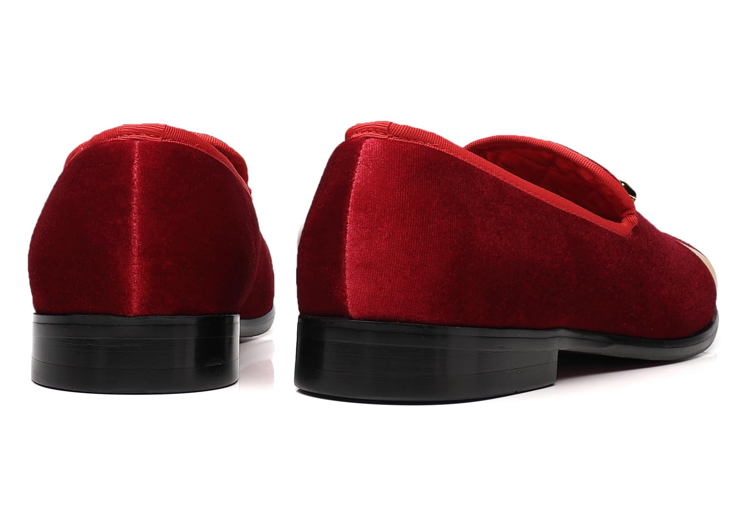 ELANROMAN Men's Velvet Loafers Dress Fashion Wedding Party Prom Shoes