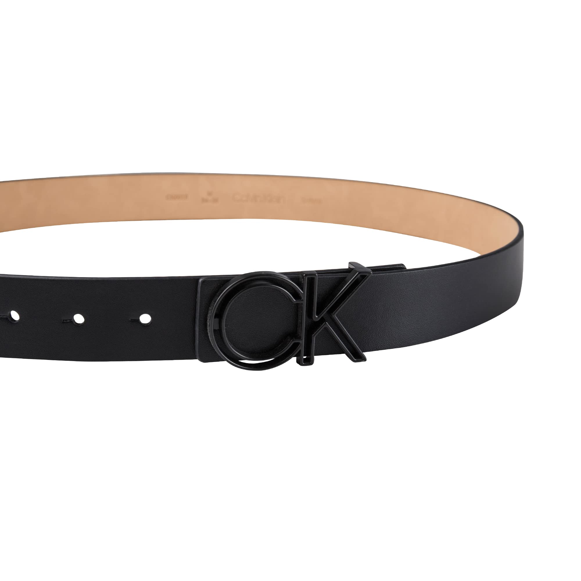 Calvin Klein Men's Casual CK Monogram Cut Out Buckle Belt