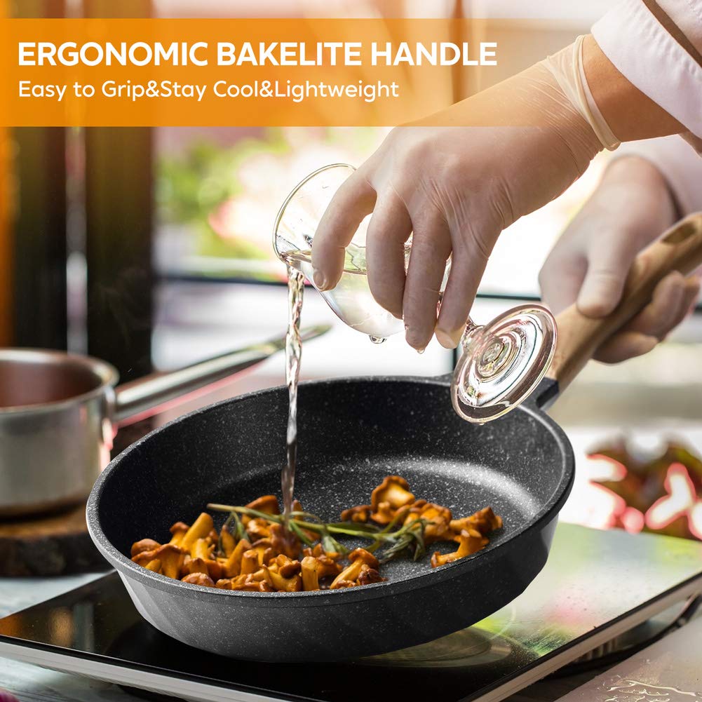 Non-stick Frying Pans Nonstick Frying Pan Set Egg Omelette Pans for Cooking Set, Healthy Ceramic Skillet Set Kitchen Induction Cookware Chef's Pan Gift, 8"&9.5" &11": 3 PCS - 8inch&9.5inch&11inch