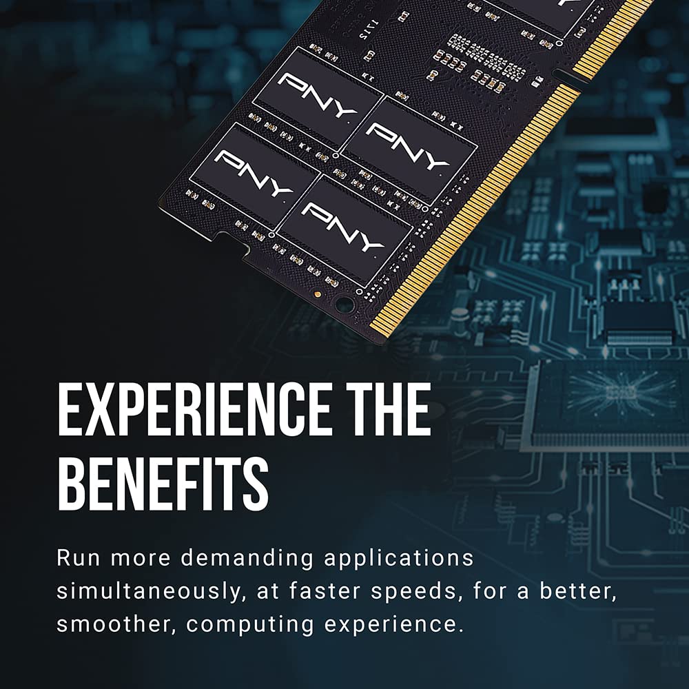 PNY Performance 64GB (2x32GB) DDR4 DRAM 3200MHz (PC4-25600) CL22 1.2V Dual Rank Notebook/Laptop (SODIMM) Computer Memory Kit – MN64GK2D43200-TB