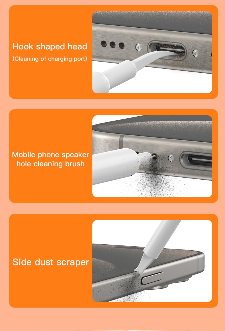 32-in-1 Multi-Functional Cleaning Kit for Electronics inlcuding Headphones,Mobile Phones,Computer,Monitor,Lens and etc, Compact and Portable Design,: White