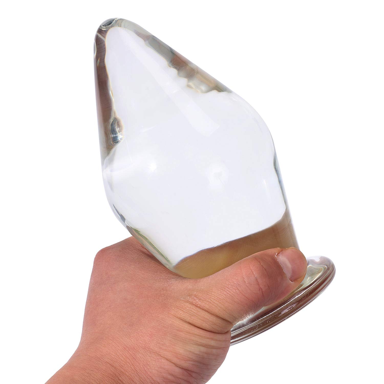 Epichao Huge Head Glass Butt Plug Crystal Anal Plug Bum Plug Bomb Plug Anal Trainer Anal Expander Training Sex Toy (): 3.15"