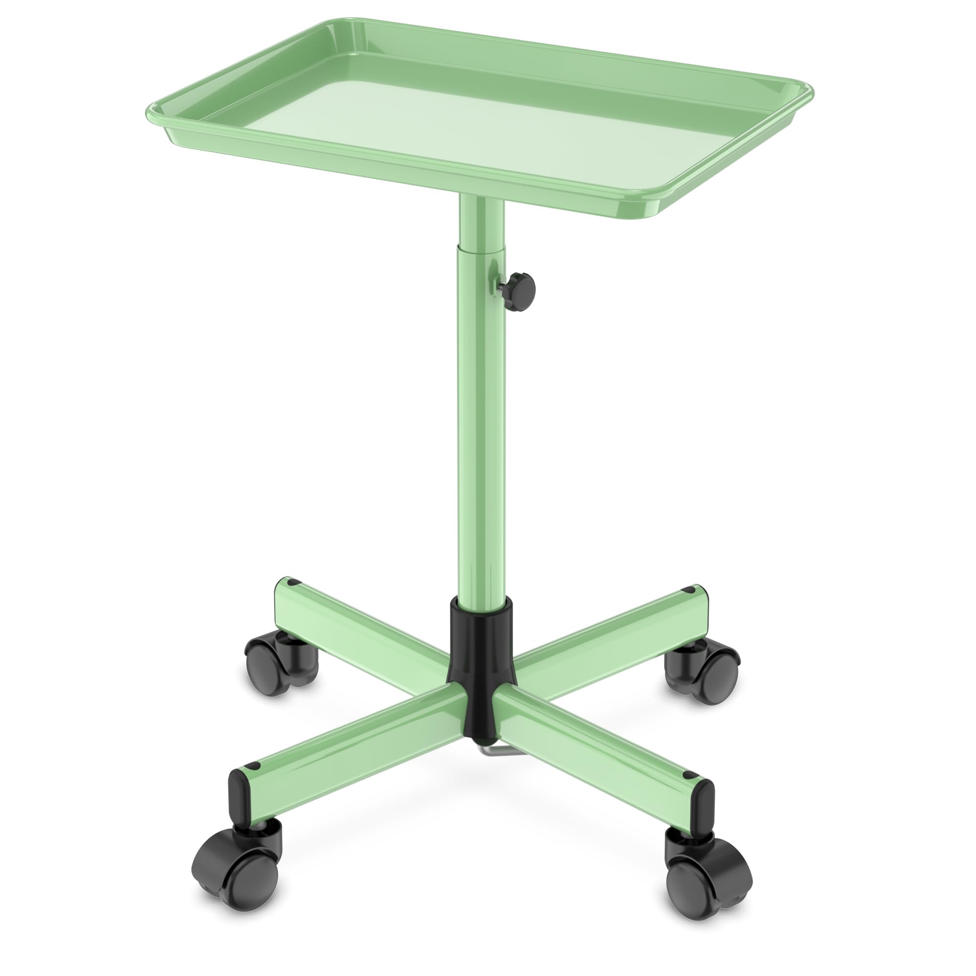 DEER BEAUTY Salon Tray on Wheels - Premium Aluminum Tattoo Tray Rolling Trolley - Adjustable Salon Service Rolling Tray Hairdresser Cart with Clinic Spa Rolling Tray Wheels ()