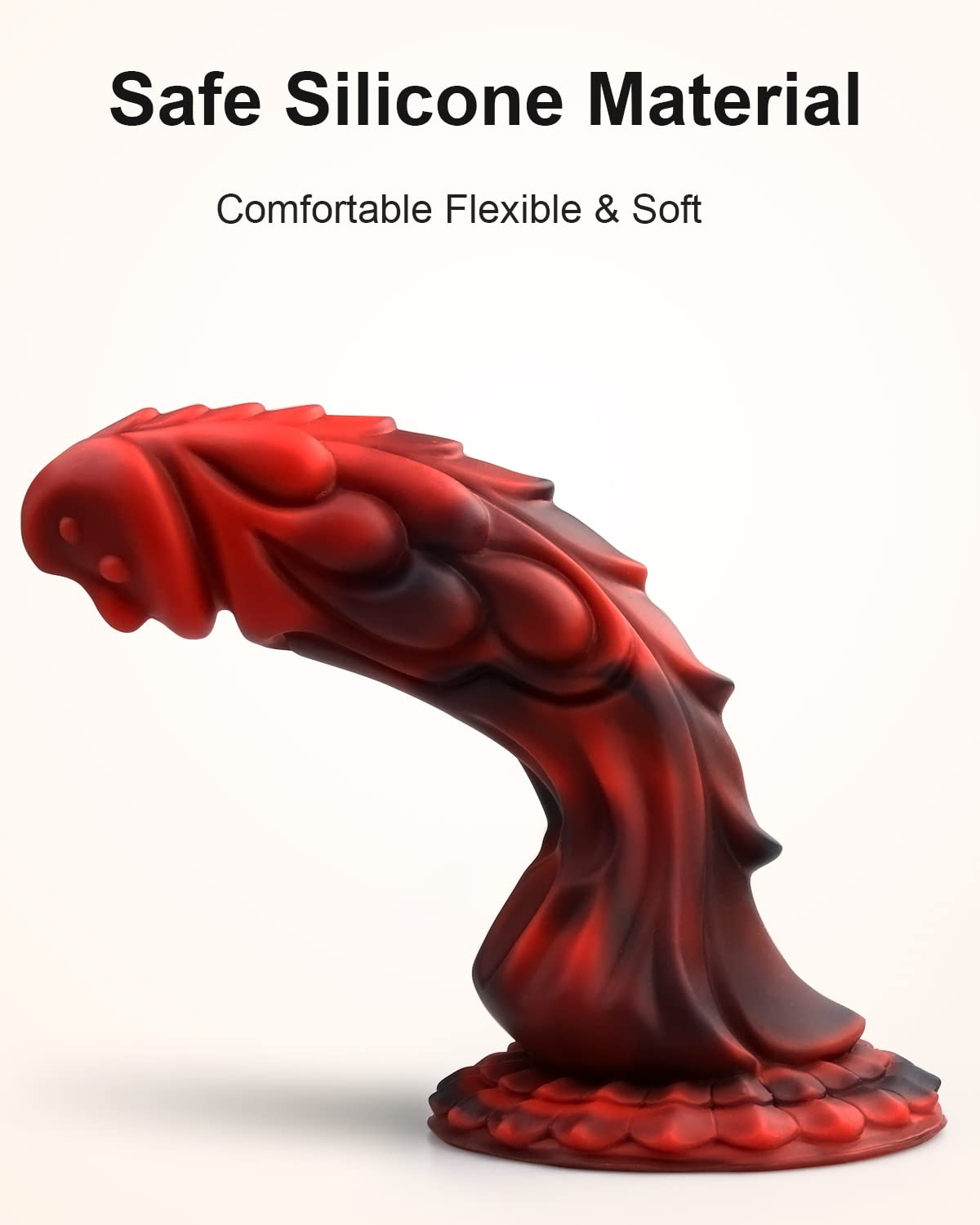 Sex Toy Realistic Silicone Dildo, 8.2 Inch Dragon Lifelike Fantasy Dildo, Soft Liquid Material Dildo with Textured for G-Spot Pleasure, Body Safe Material Adult Sex Toys for Women Men and Couple: Red&amp;Black