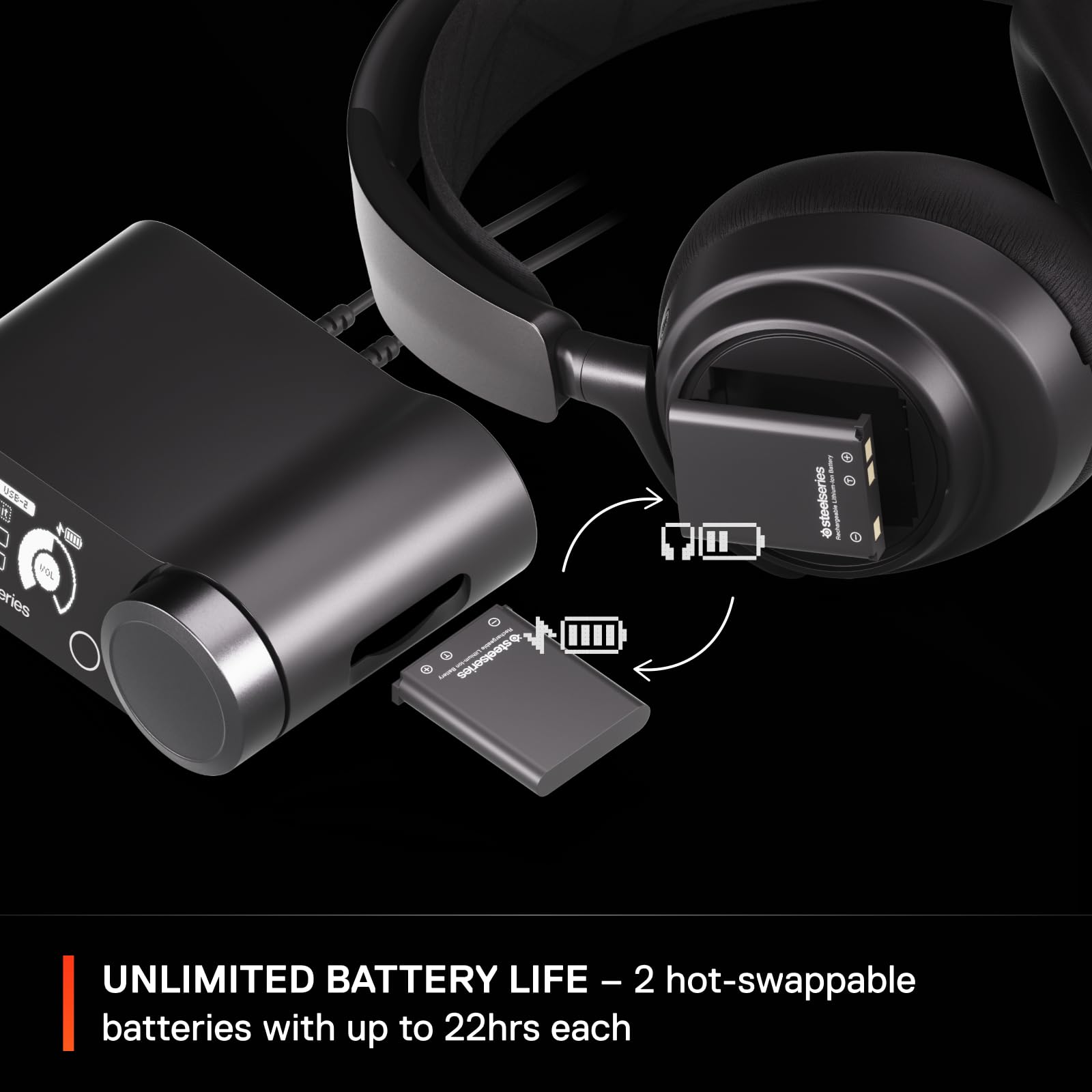 SteelSeries Arctis Nova Pro Wireless Xbox Multi-System Gaming Headset - Neodymium Magnetic Drivers - Active Noise Cancellation - Infinity Power System - Xbox, PC, PS5, PS4, Switch, Mobile - White